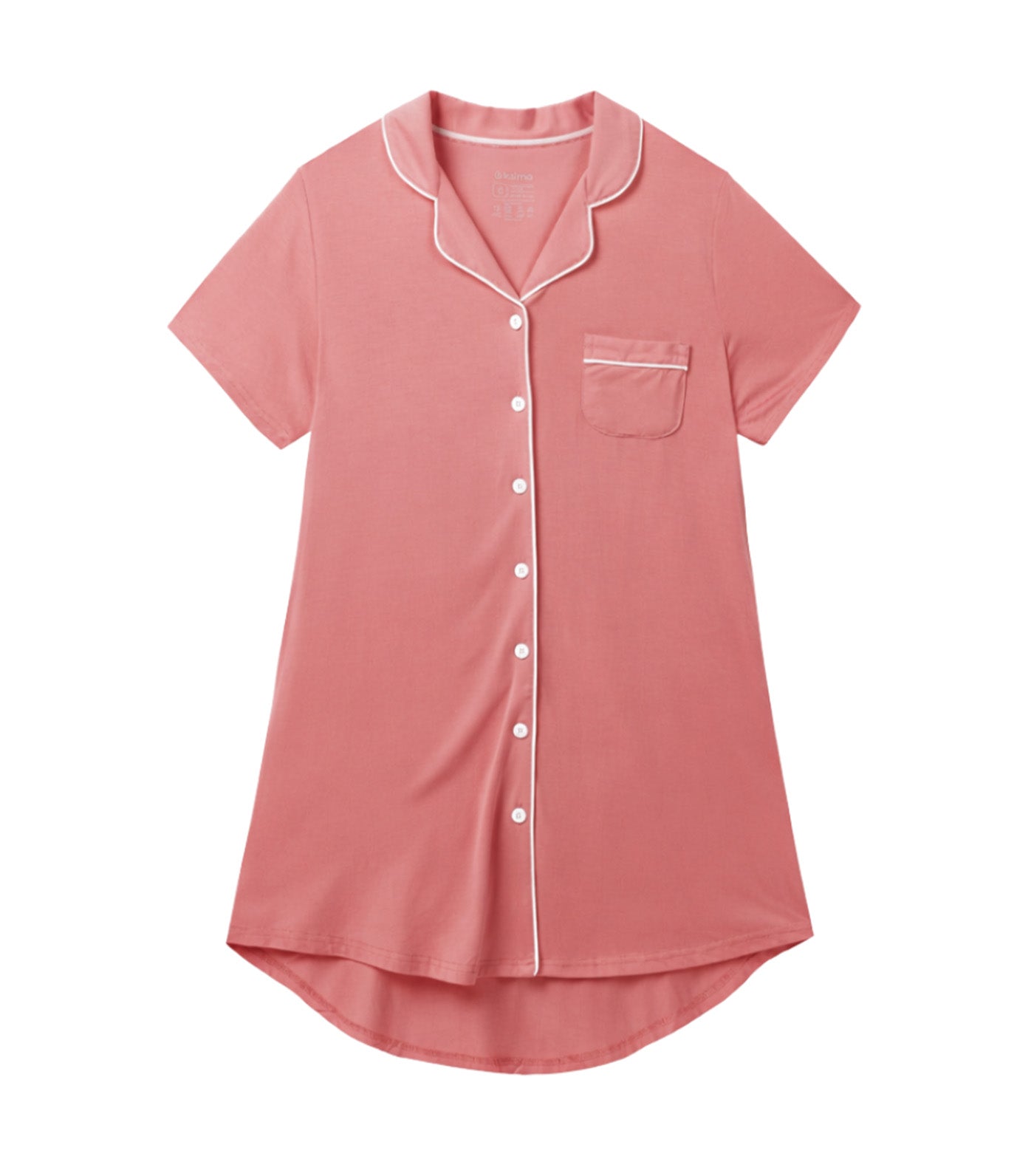 Kalma Demi Adult Organic Bamboo Button Down Dress Rosy Pink