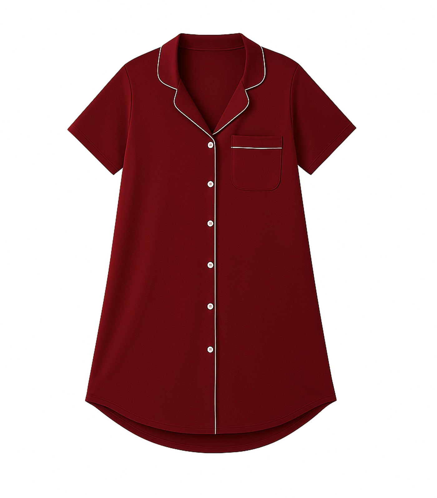 Kalma Demi Adult Organic Bamboo Button Down Dress Burgundy