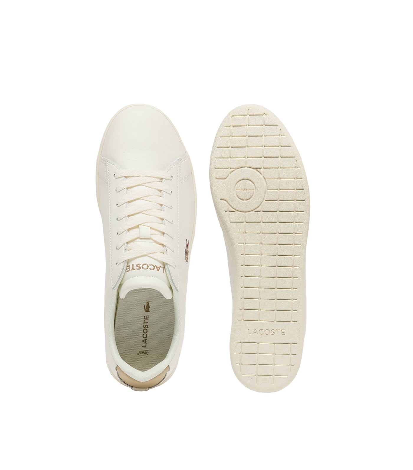 Lacoste Men's Carnaby Evo Leather Sneakers Off White/Light Brown
