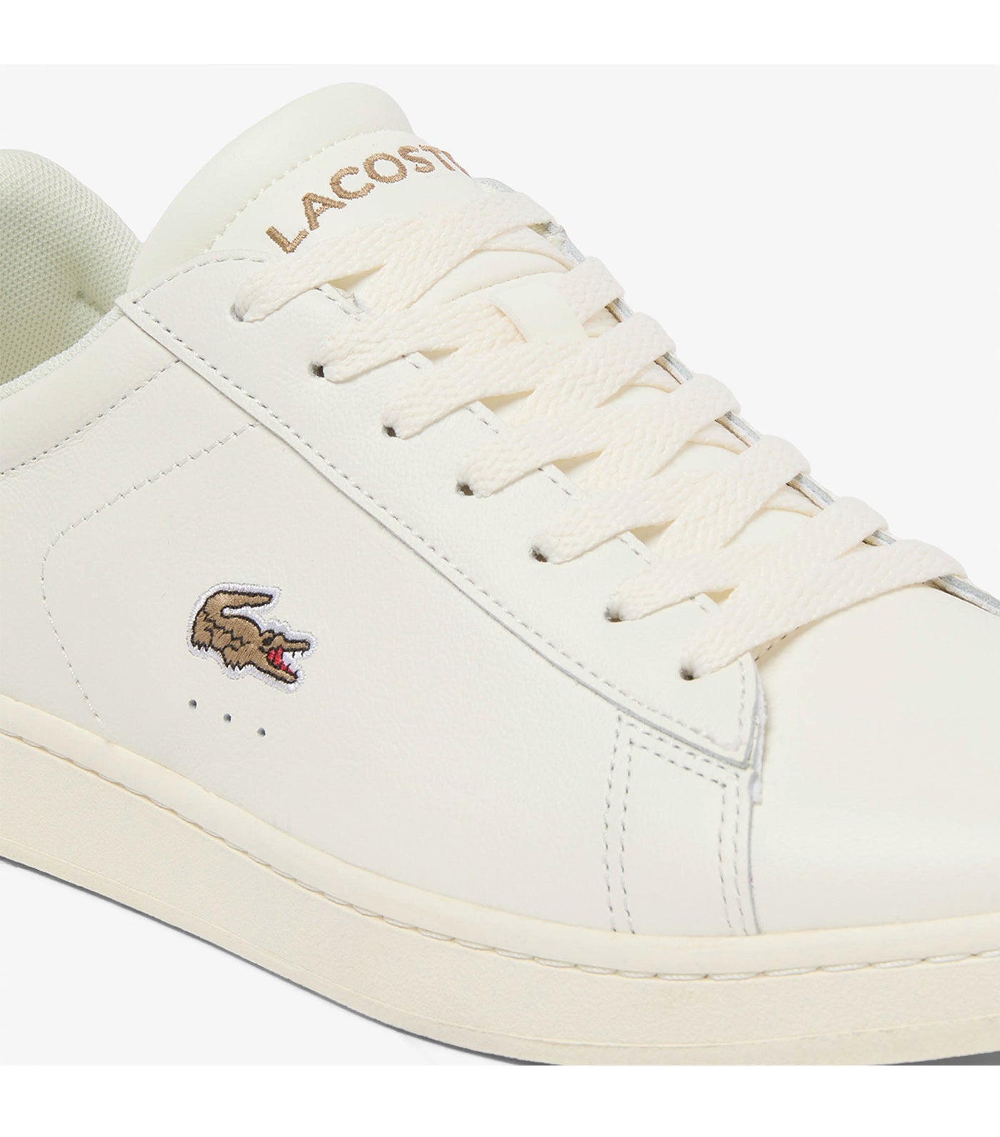 Lacoste Men's Carnaby Evo Leather Sneakers Off White/Light Brown