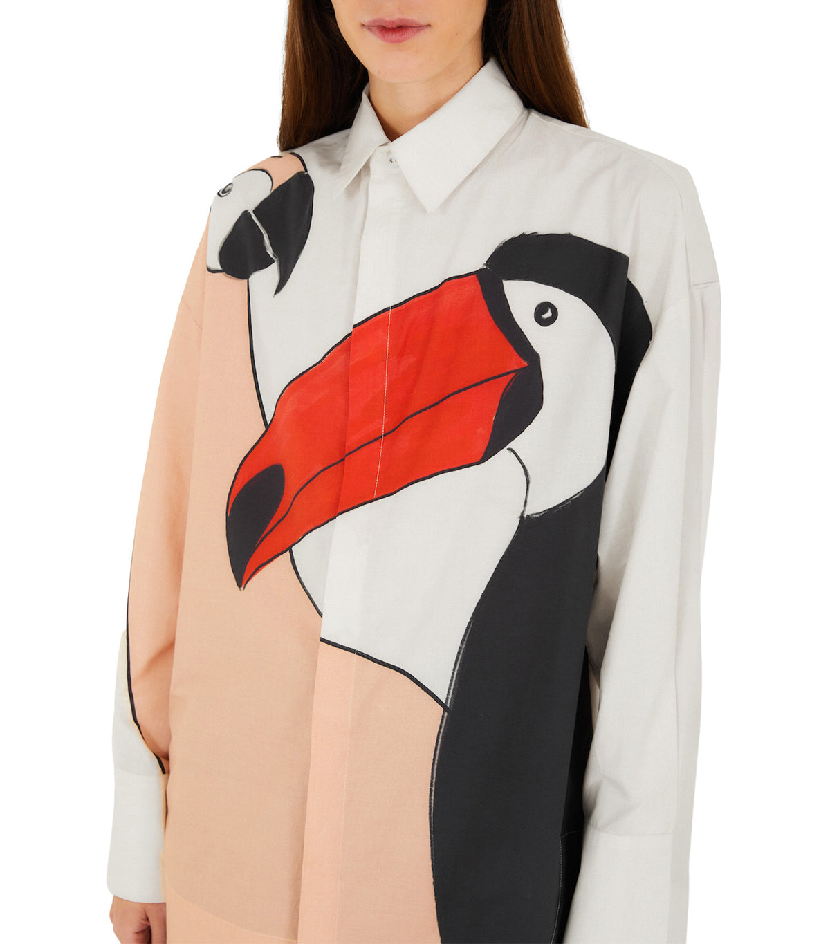 Graphic Birds Shirt Blush Pink Multi