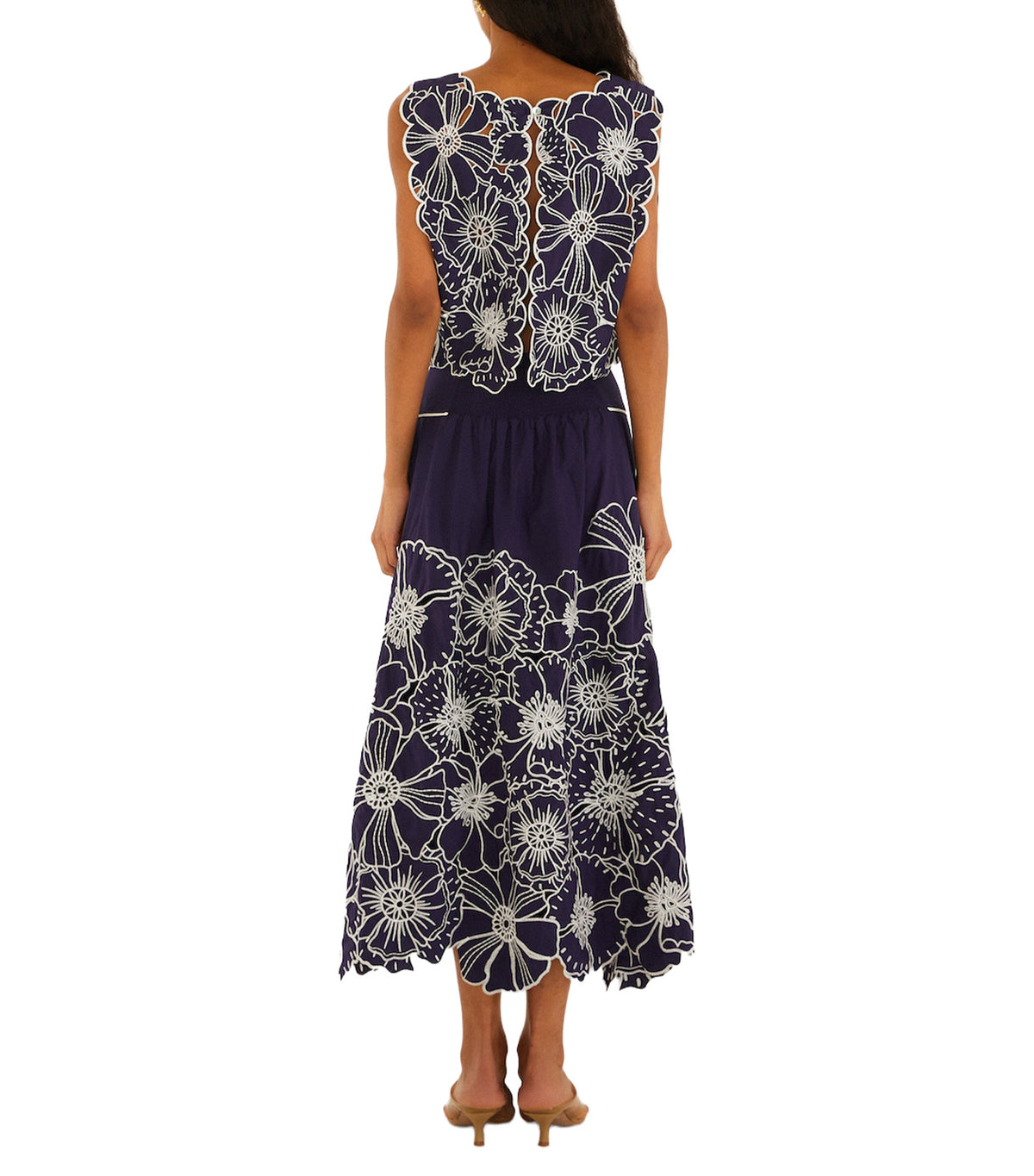 Flowers Richelieu Skirt Blue