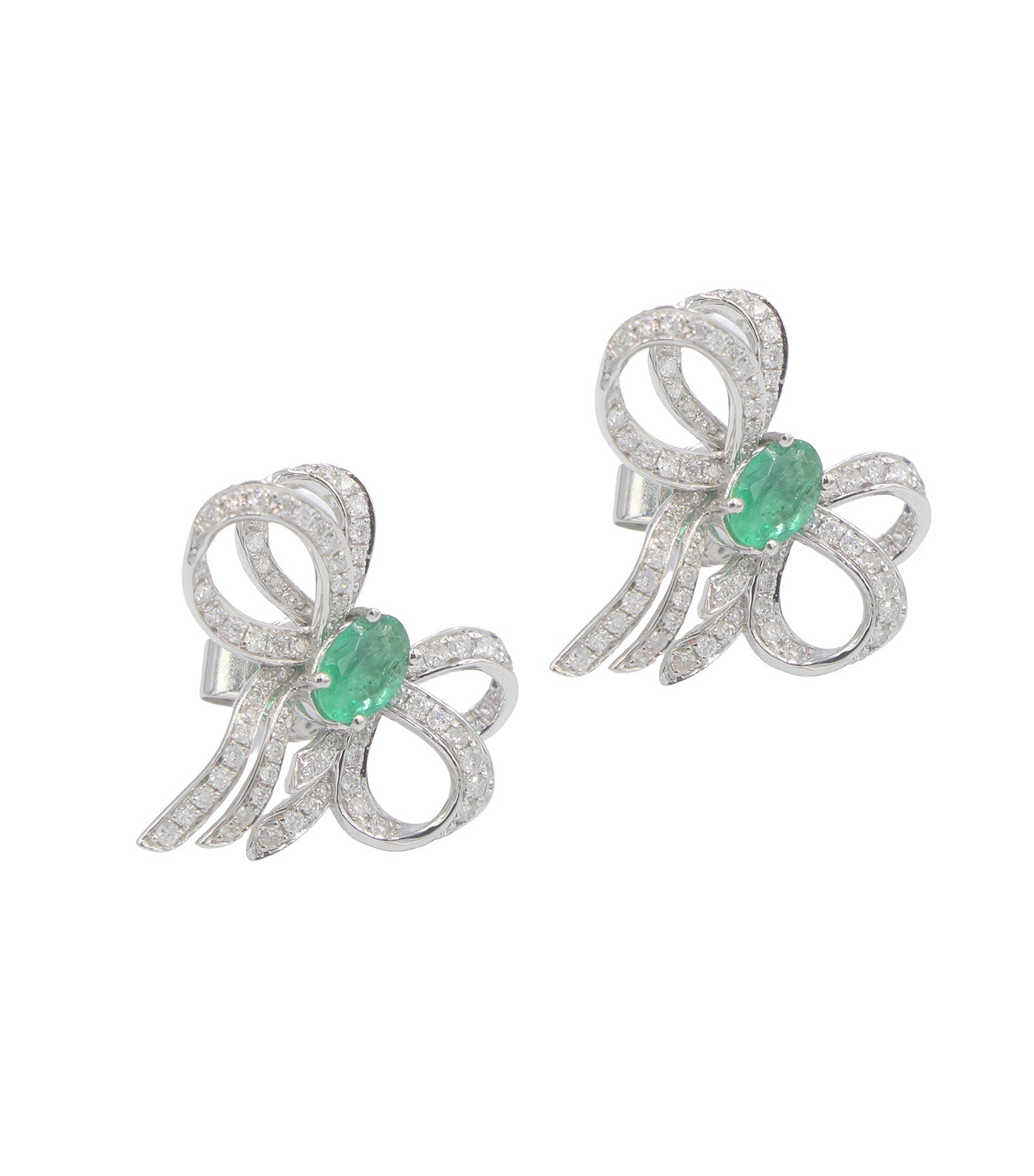 Ribbon Emerald Earrings