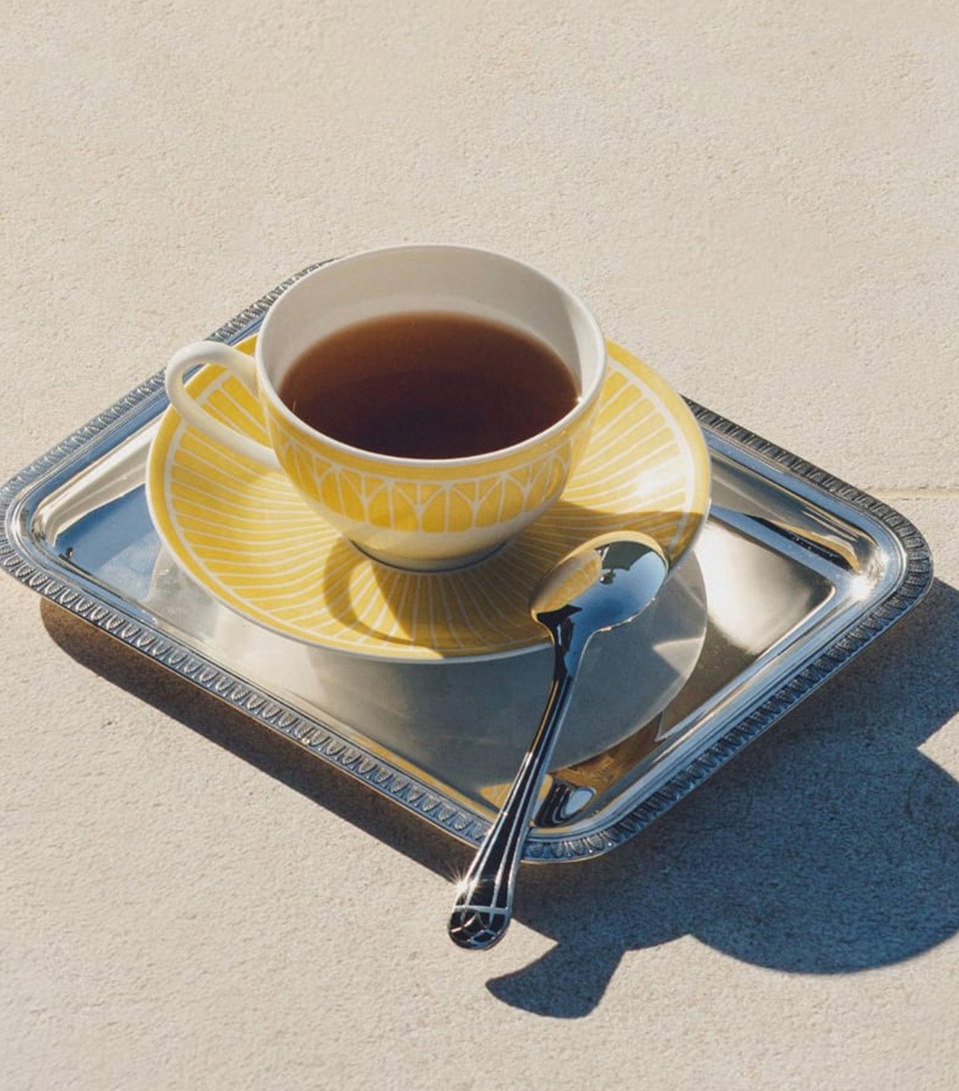 Malmaison Riviera Tea/Coffee Cup and Saucer Yellow