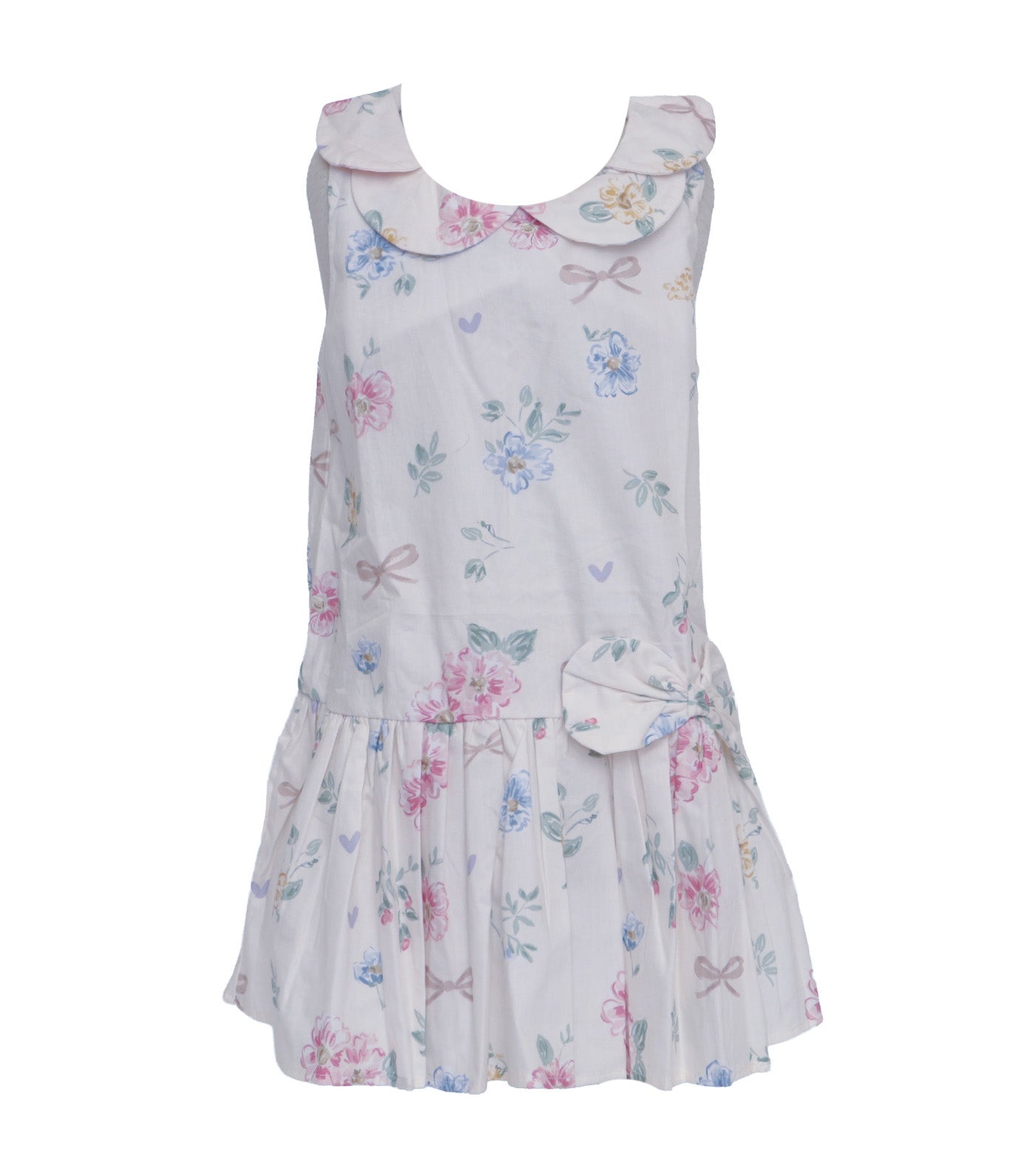 Floral Sleeveless Dress Cream