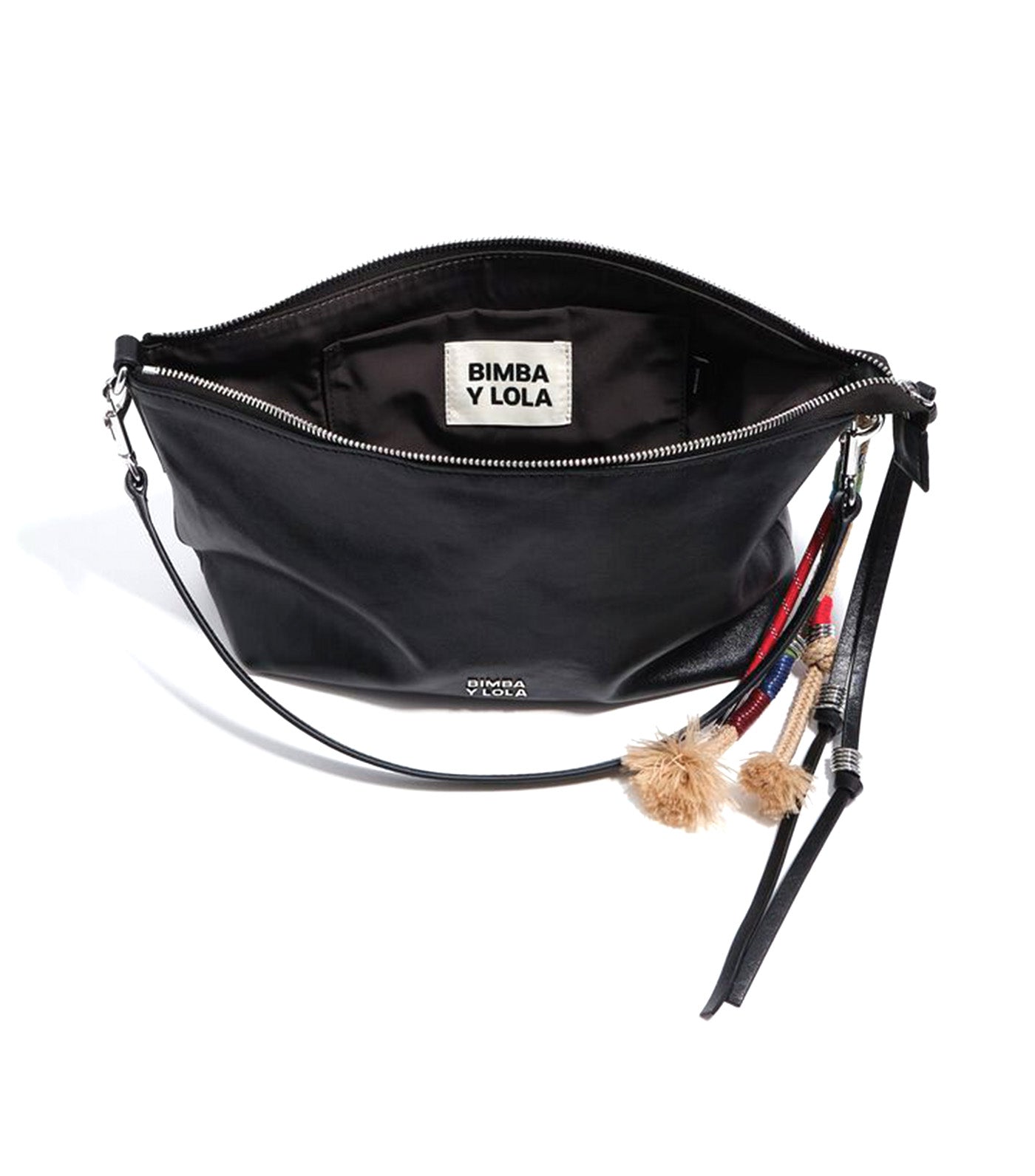 Shiny Leather Trapecio Bag Medium Black