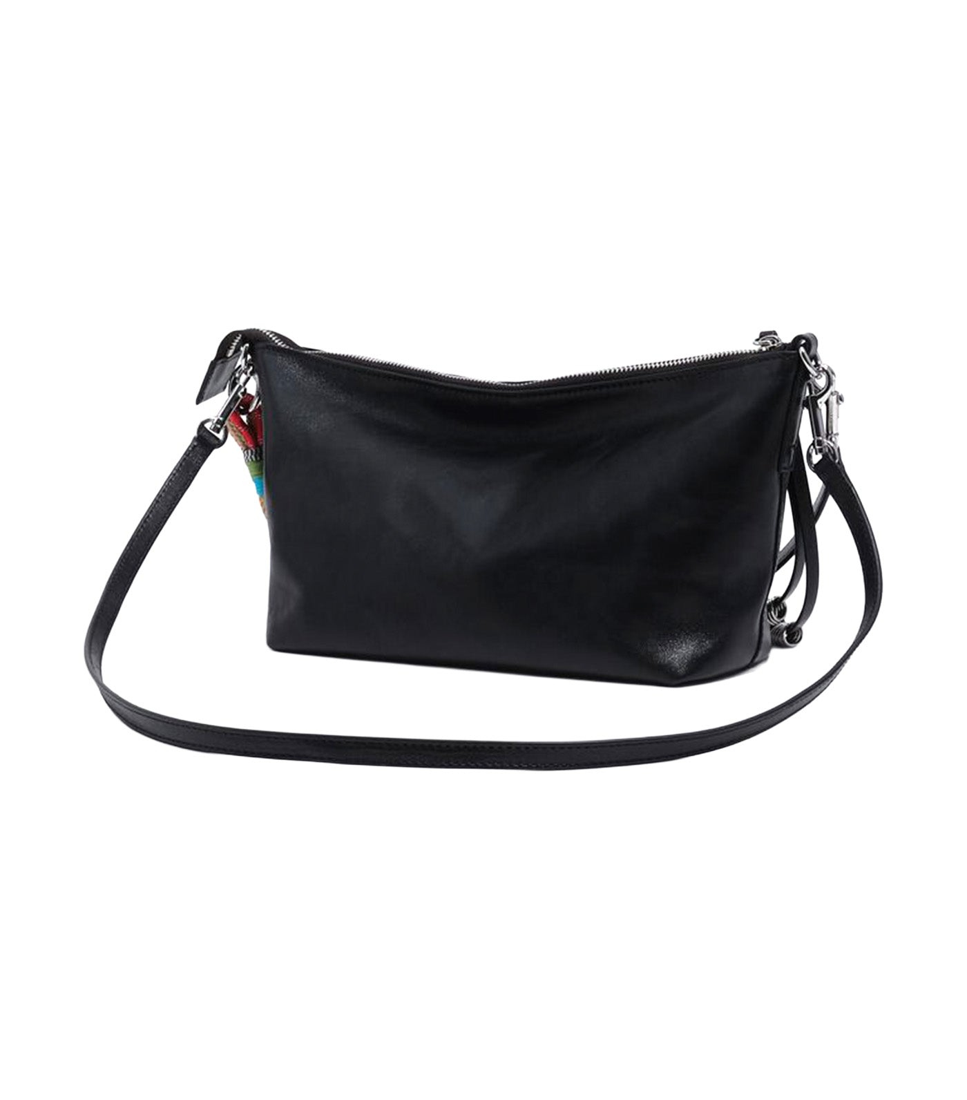 Shiny Leather Trapecio Bag Medium Black