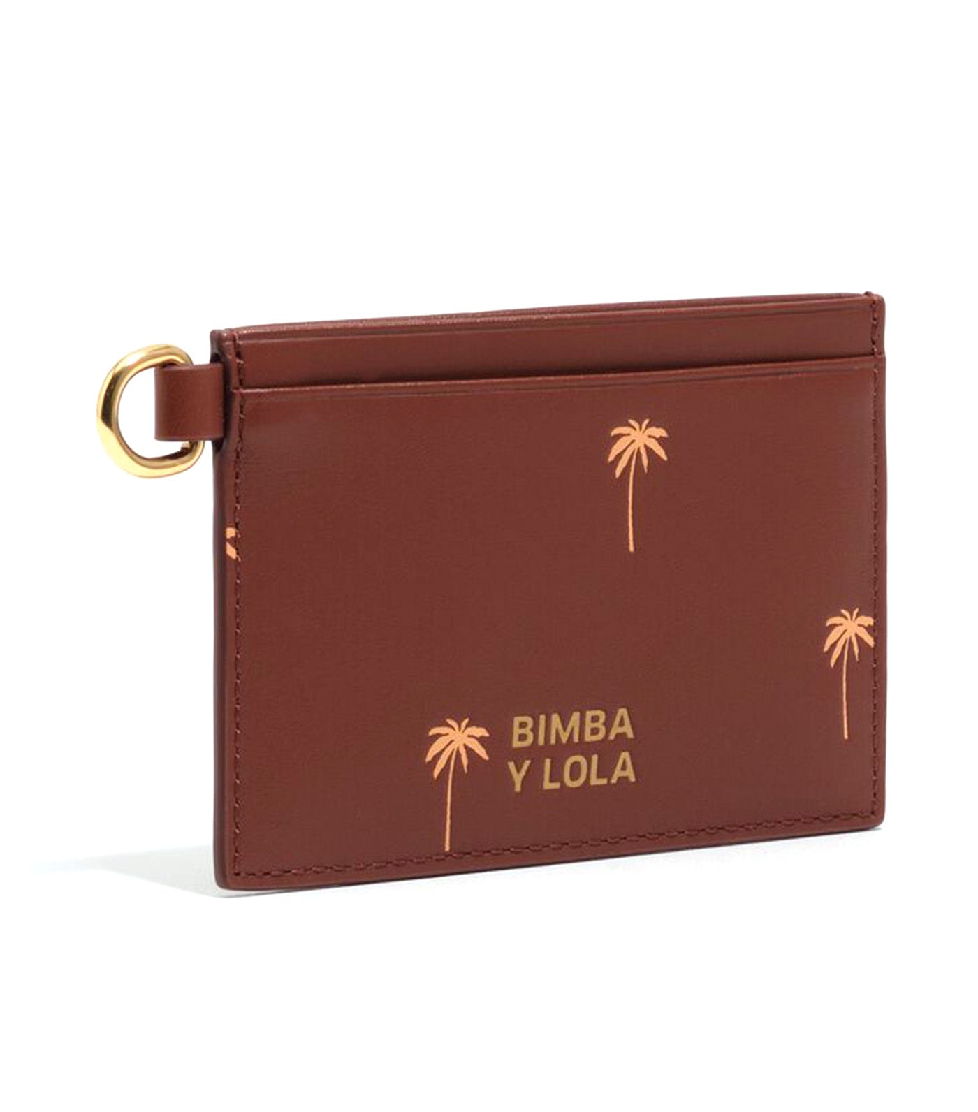 Small Leather Card Holder Palms Sand