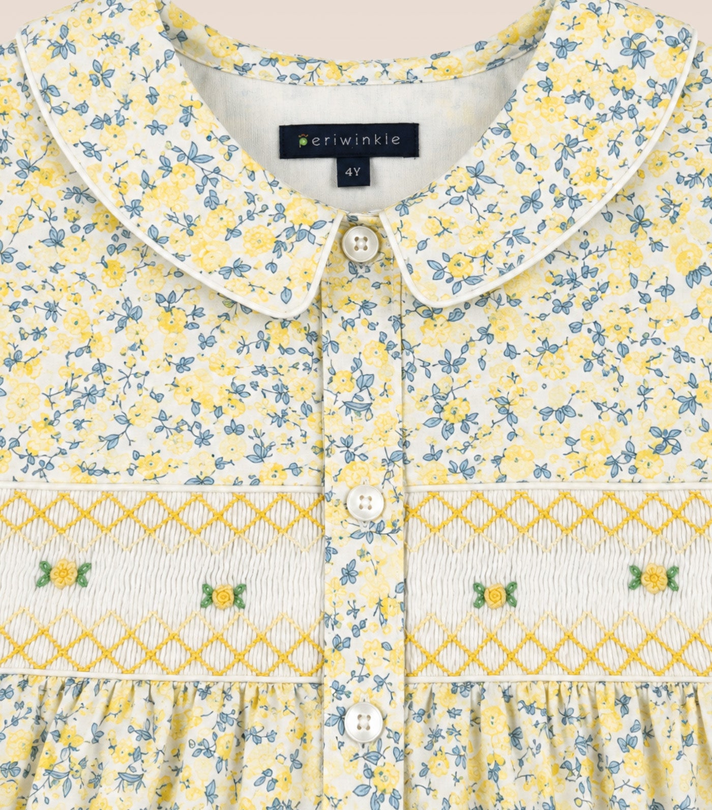 Nadine Girls Smocked Dress Light Yellow