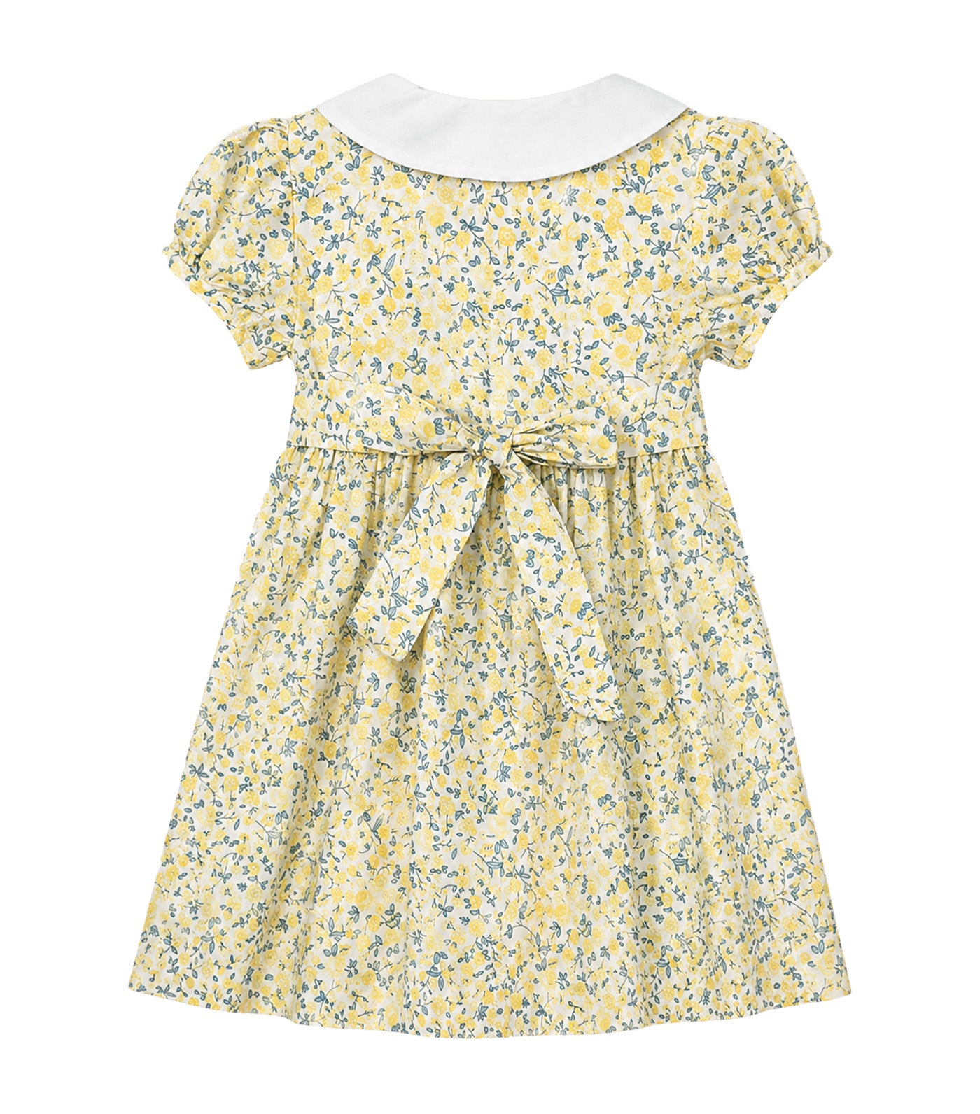 Noona Baby Girls Floral Smocked Dress Yellow