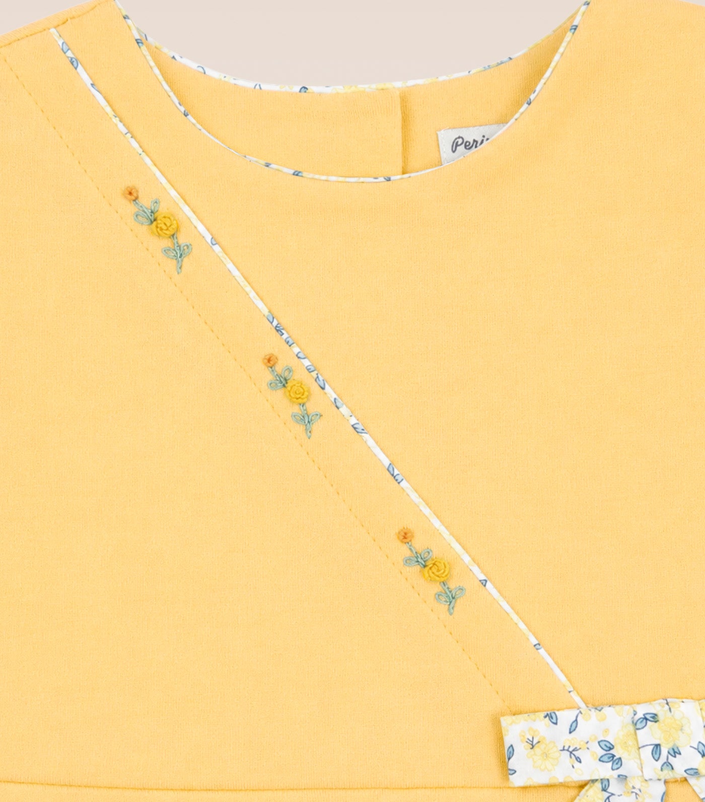 Harley Baby Girls Embroidered Dress Yellow