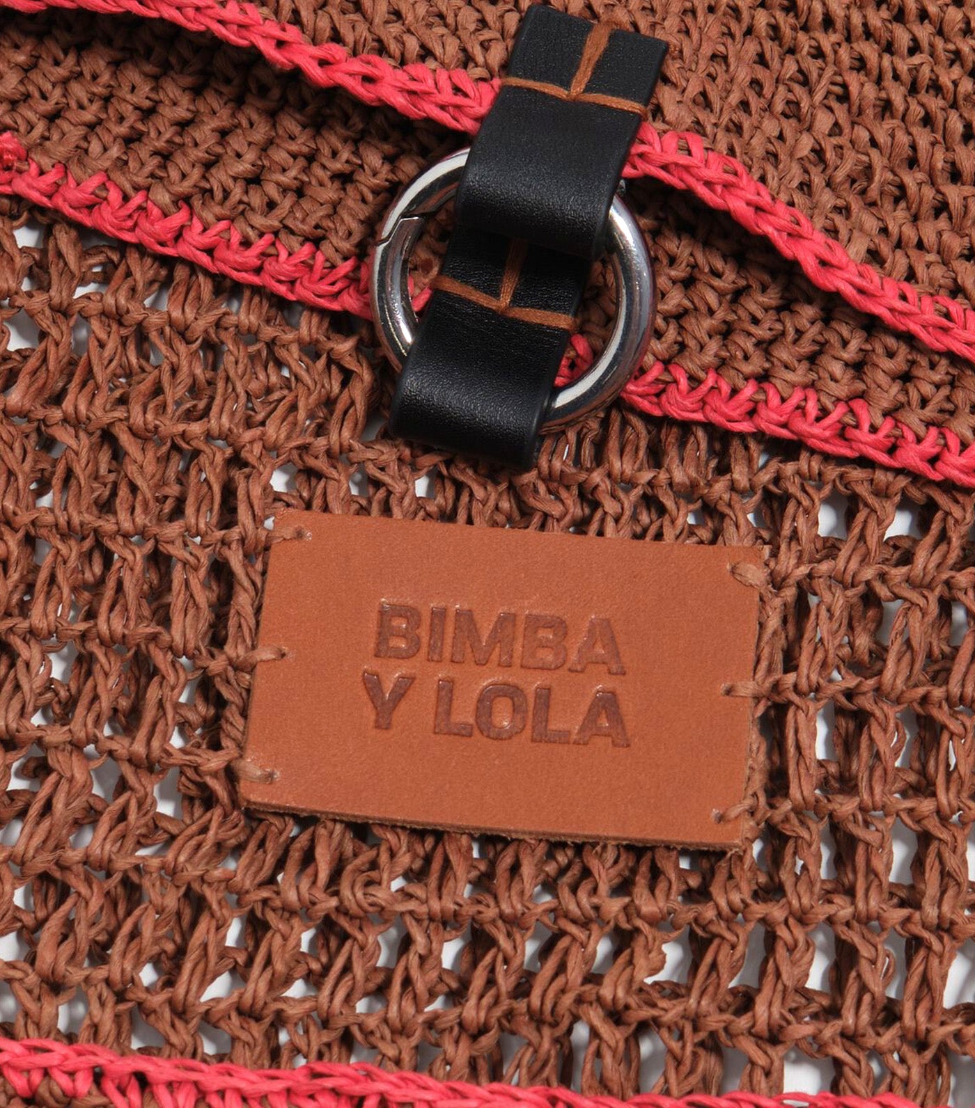 Medium Shoulder Bag with Oak Raffia Effect