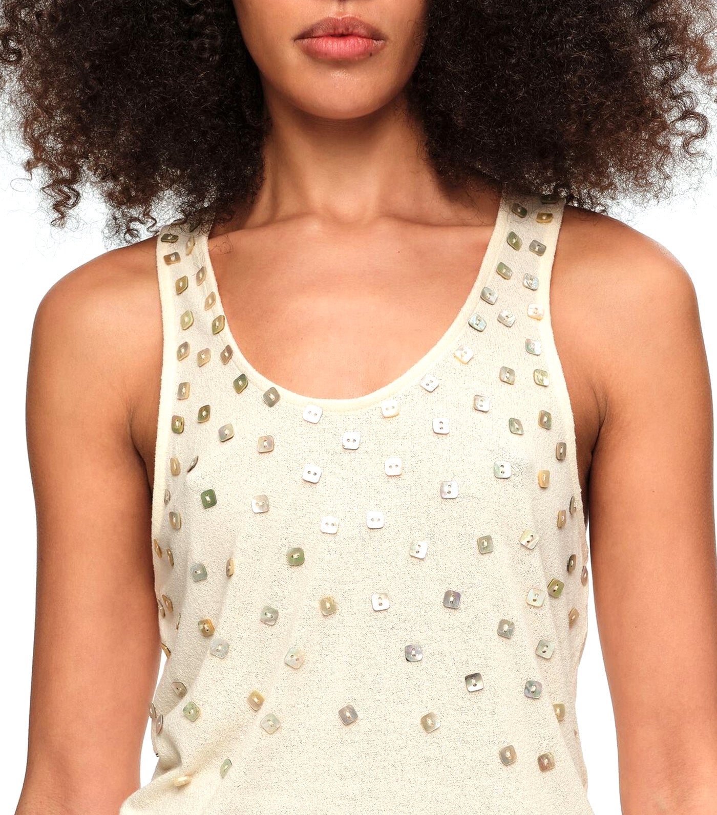 Mother-of-Pearl Top Beige