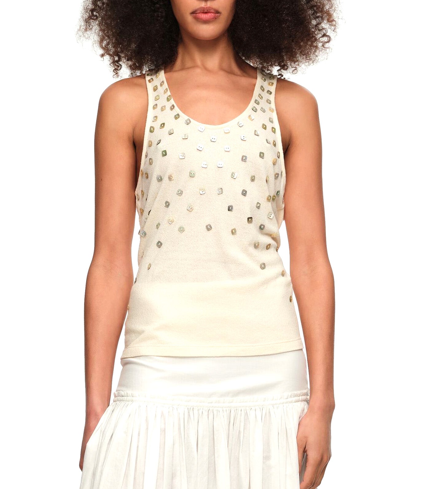 Mother-of-Pearl Top Beige