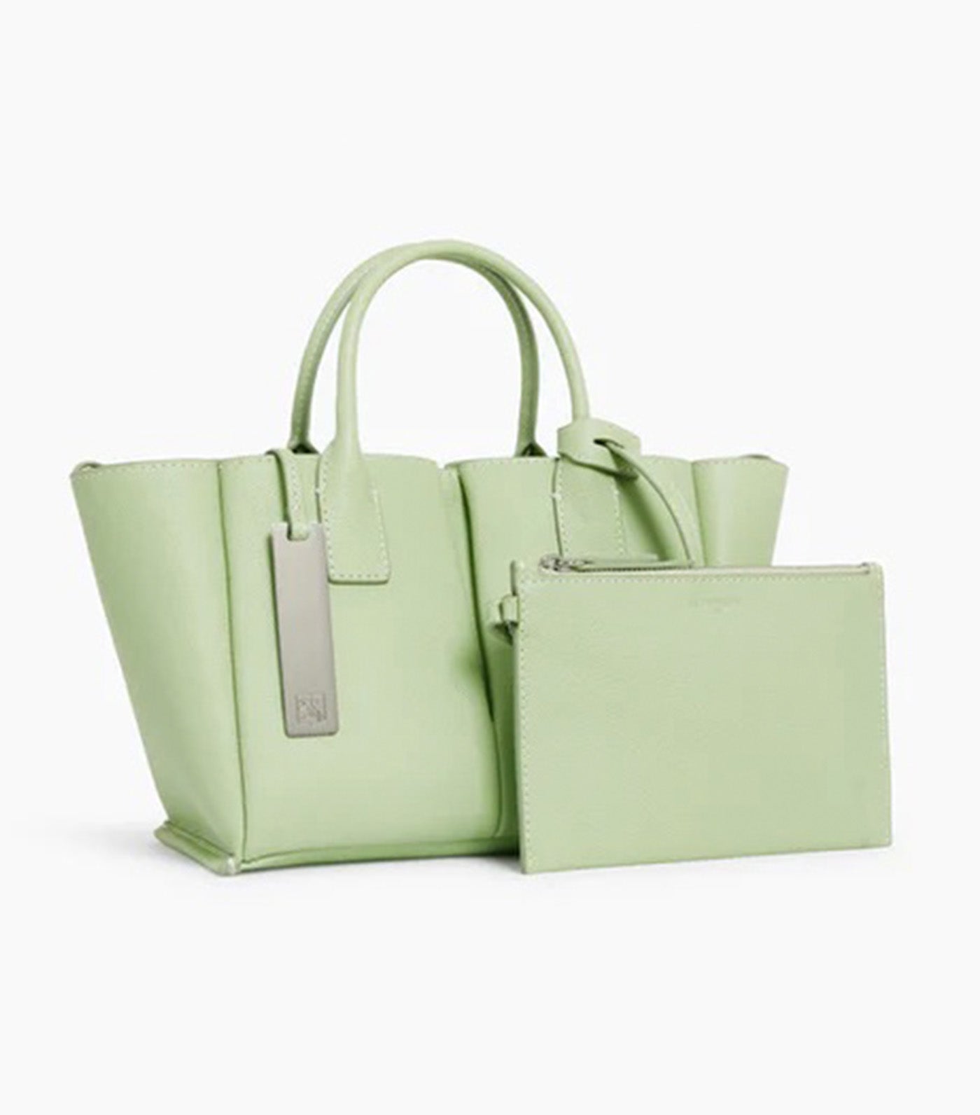 Le Tanneur Elena Small Handbag in Grained Leather Aloe Green