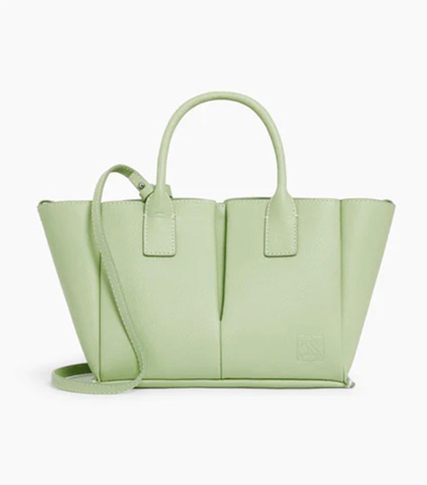 Le Tanneur Elena Small Handbag in Grained Leather Aloe Green