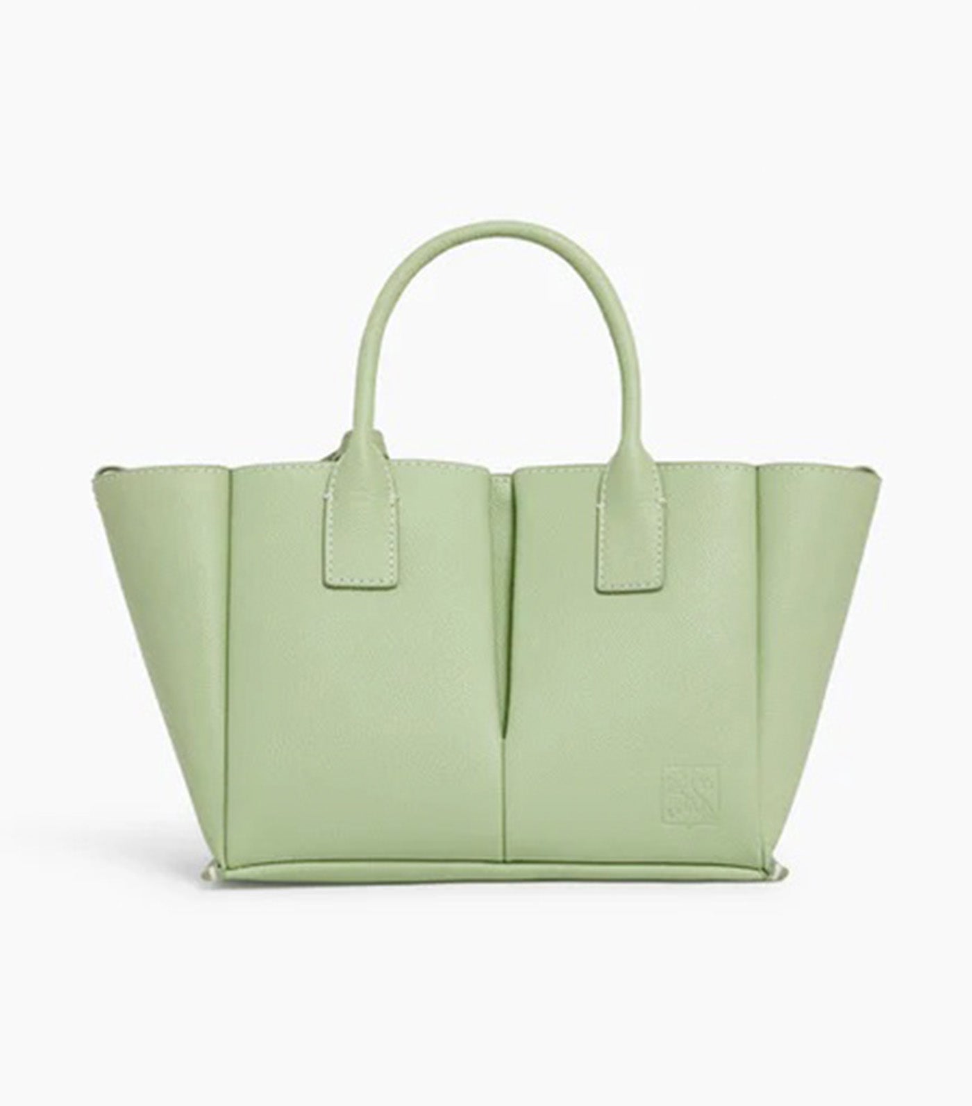 Le Tanneur Elena Small Handbag in Grained Leather Aloe Green