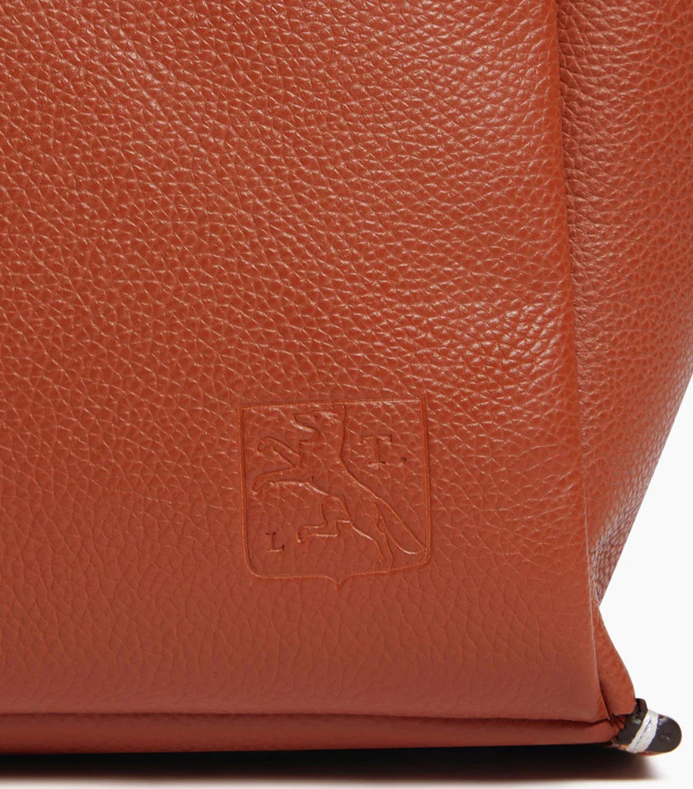 Le Tanneur Elena Large Pebbled Leather Tote Bag Mahogany Brown