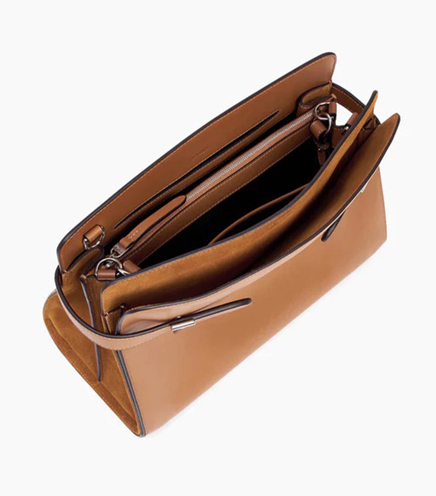 Emie Large Shoulder Bag in Smooth Leather and Nubuck