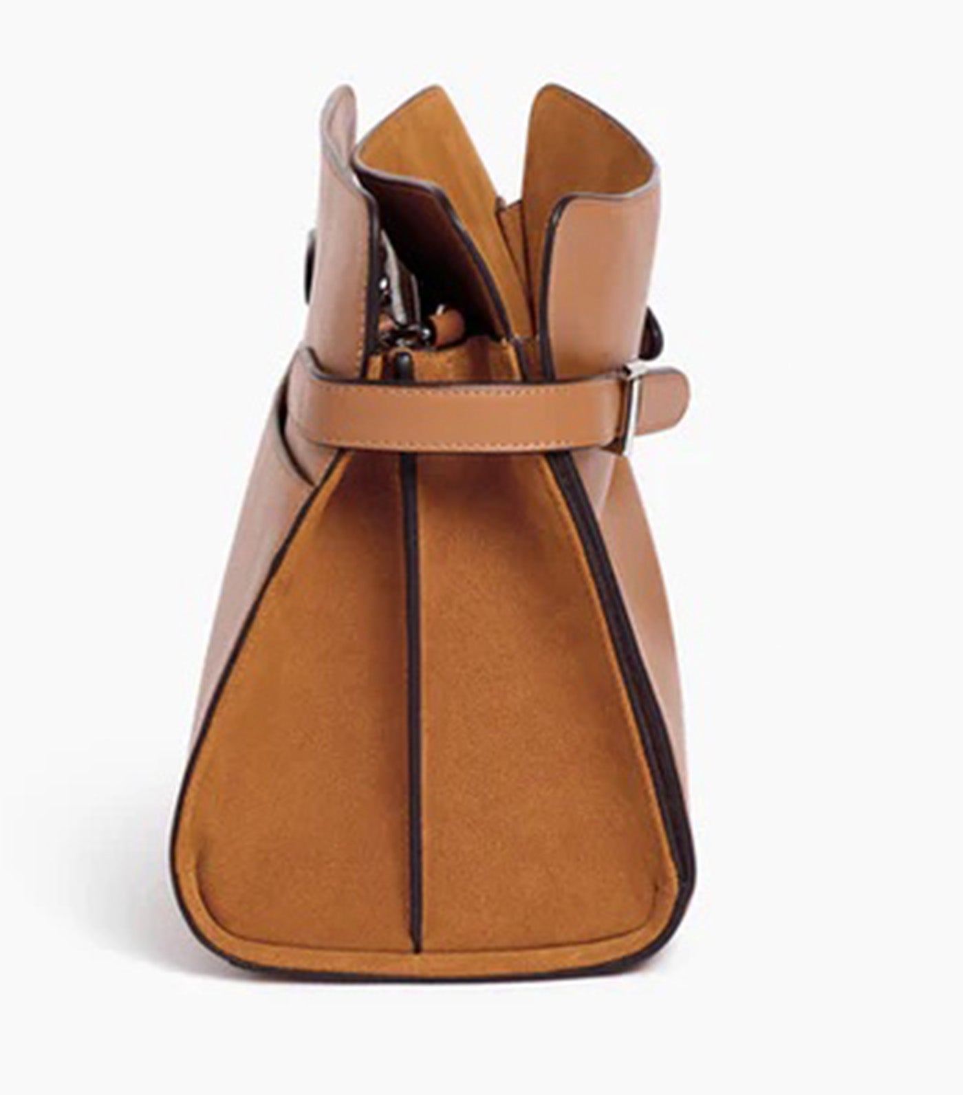 Emie Large Shoulder Bag in Smooth Leather and Nubuck
