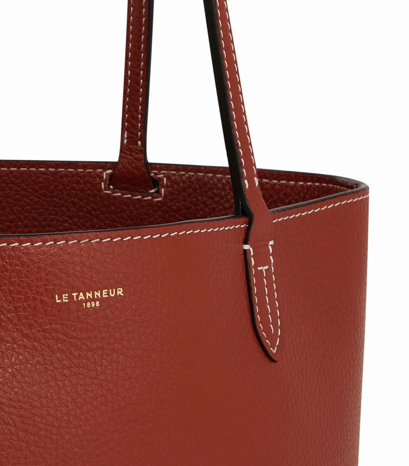Louise Small Grained Leather Tote Bag Mahogany/Twilight
