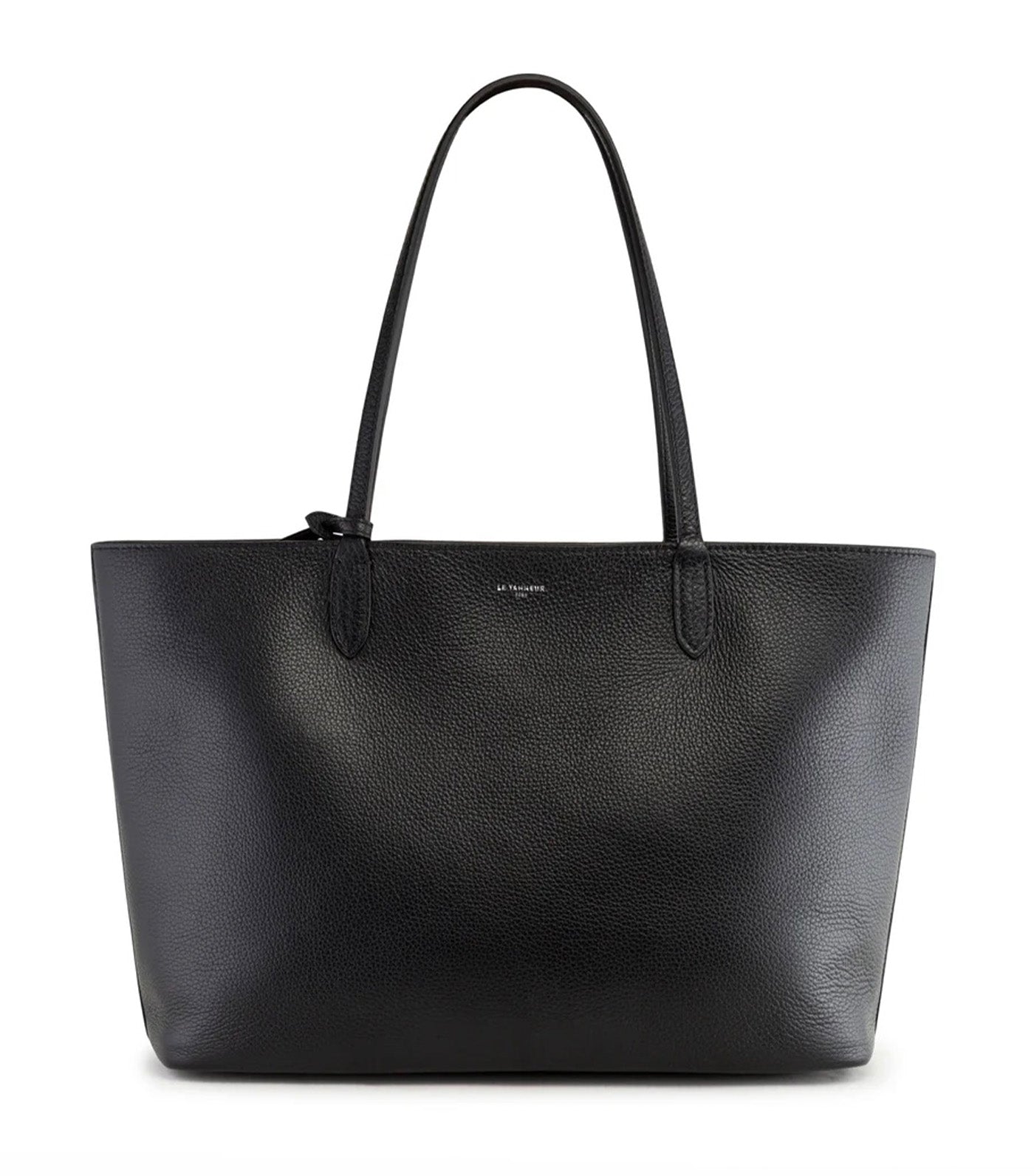 Louise Large Pebbled Leather Tote Bag Black/The Blue