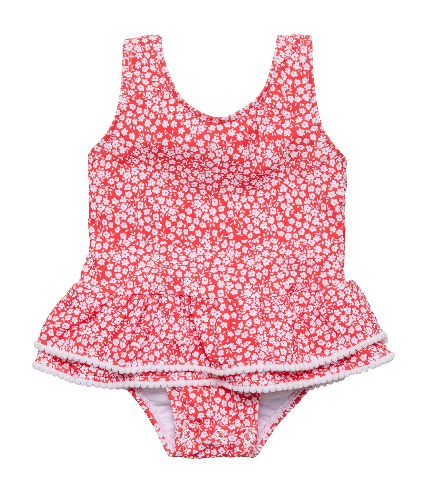 Ditsy Bloom Skirt Swimsuit Orange