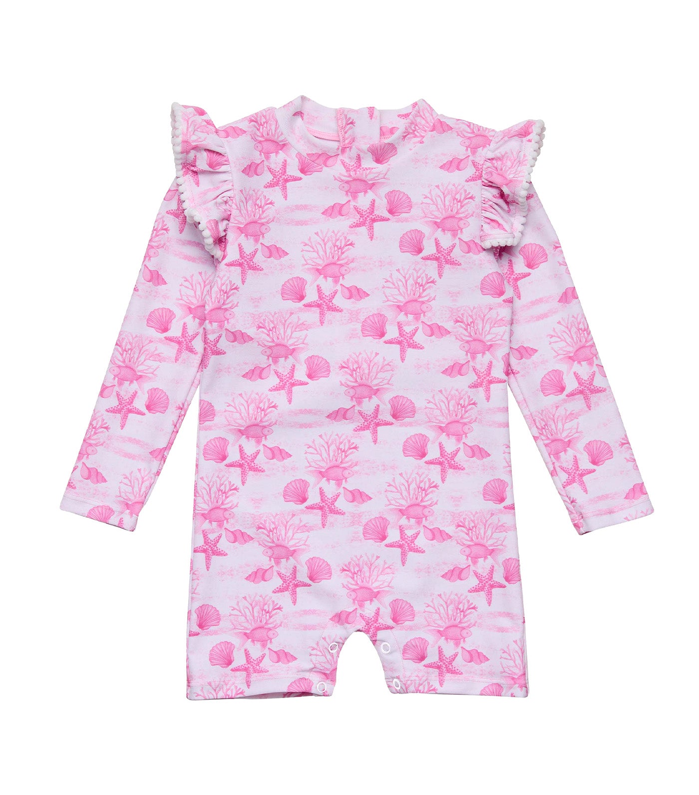 Lagoon Long Sleeve Sunsuit Pink