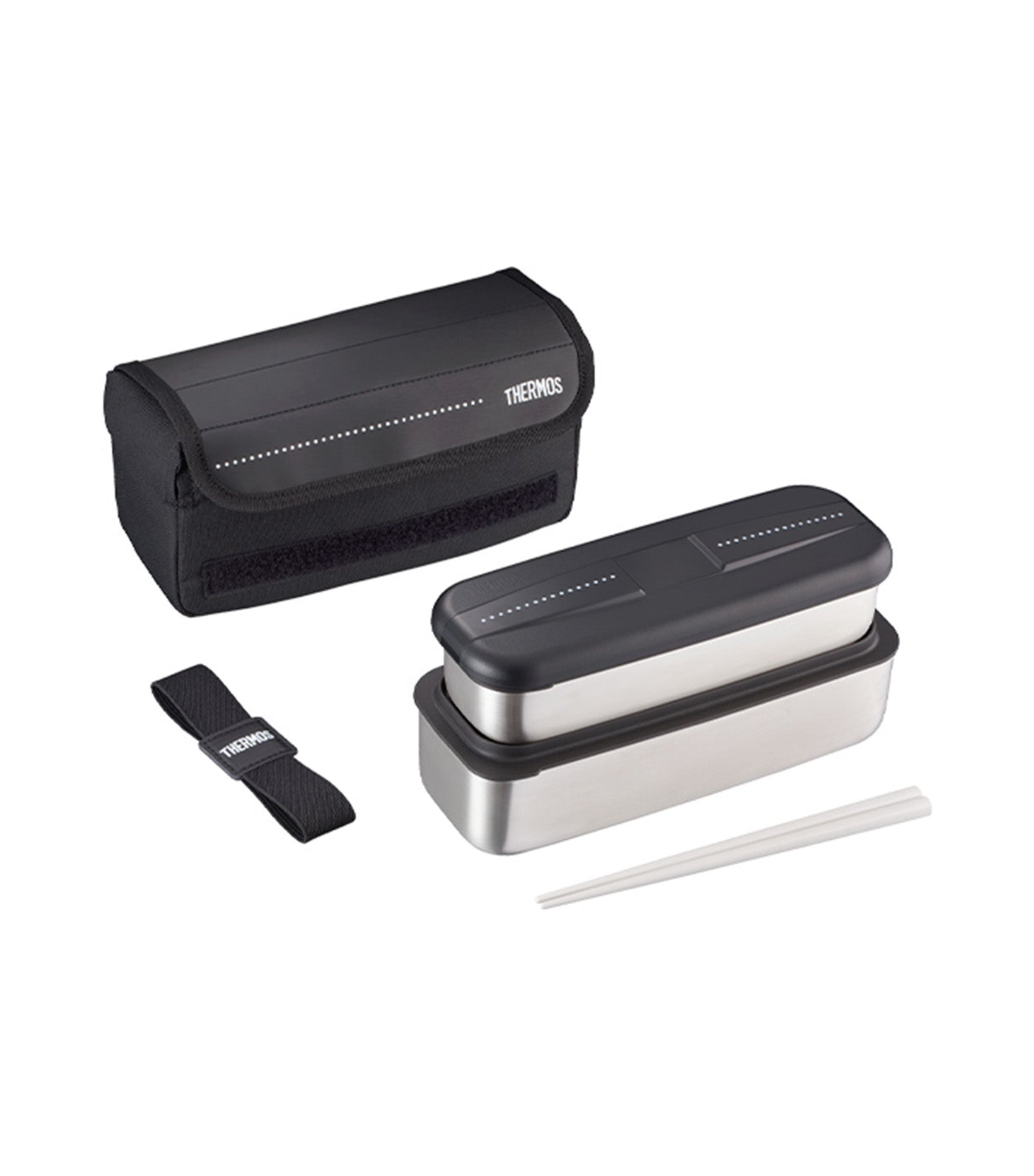 2 Food Container with Insulated Bag Black