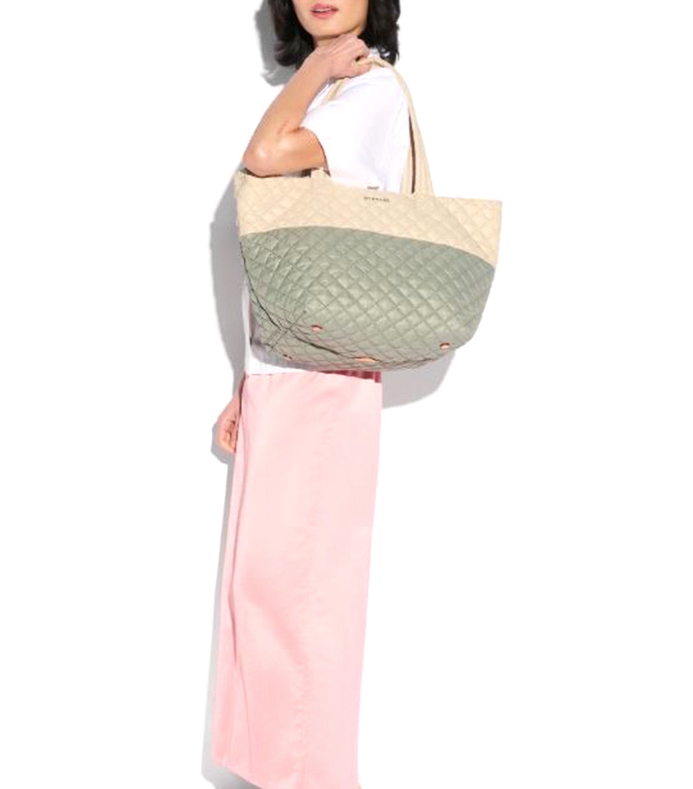 Medium Metro Tote Deluxe II Agave Green/Buff