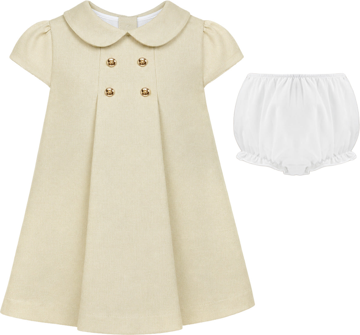 Amari Baby Girls Shift Dress Tan