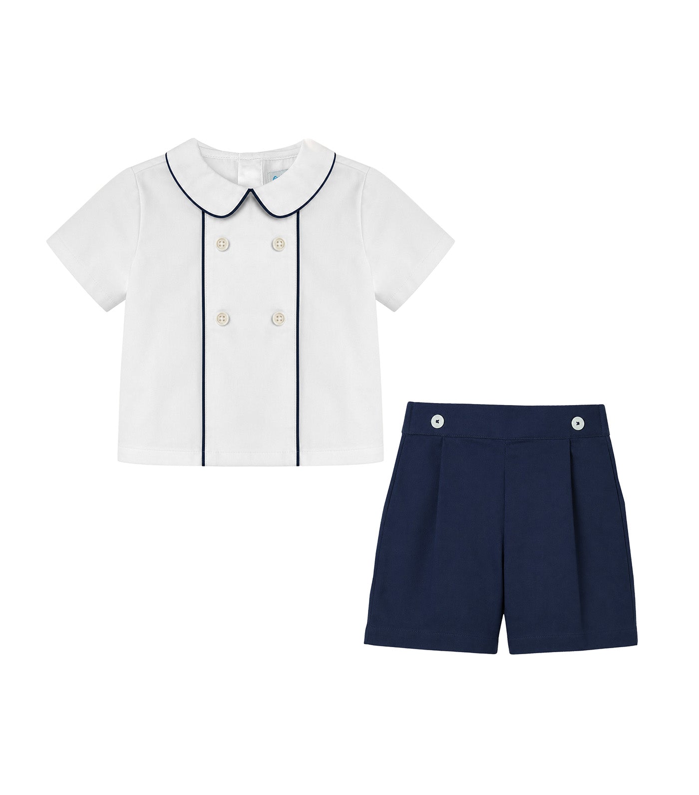 Pietro Baby Boys Top and Shorts Set Navy