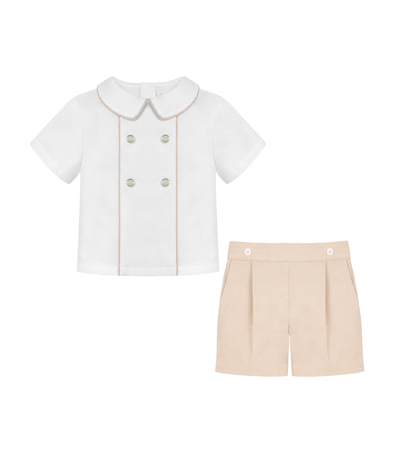 Pietro Baby Boys Top and Shorts Set Beige