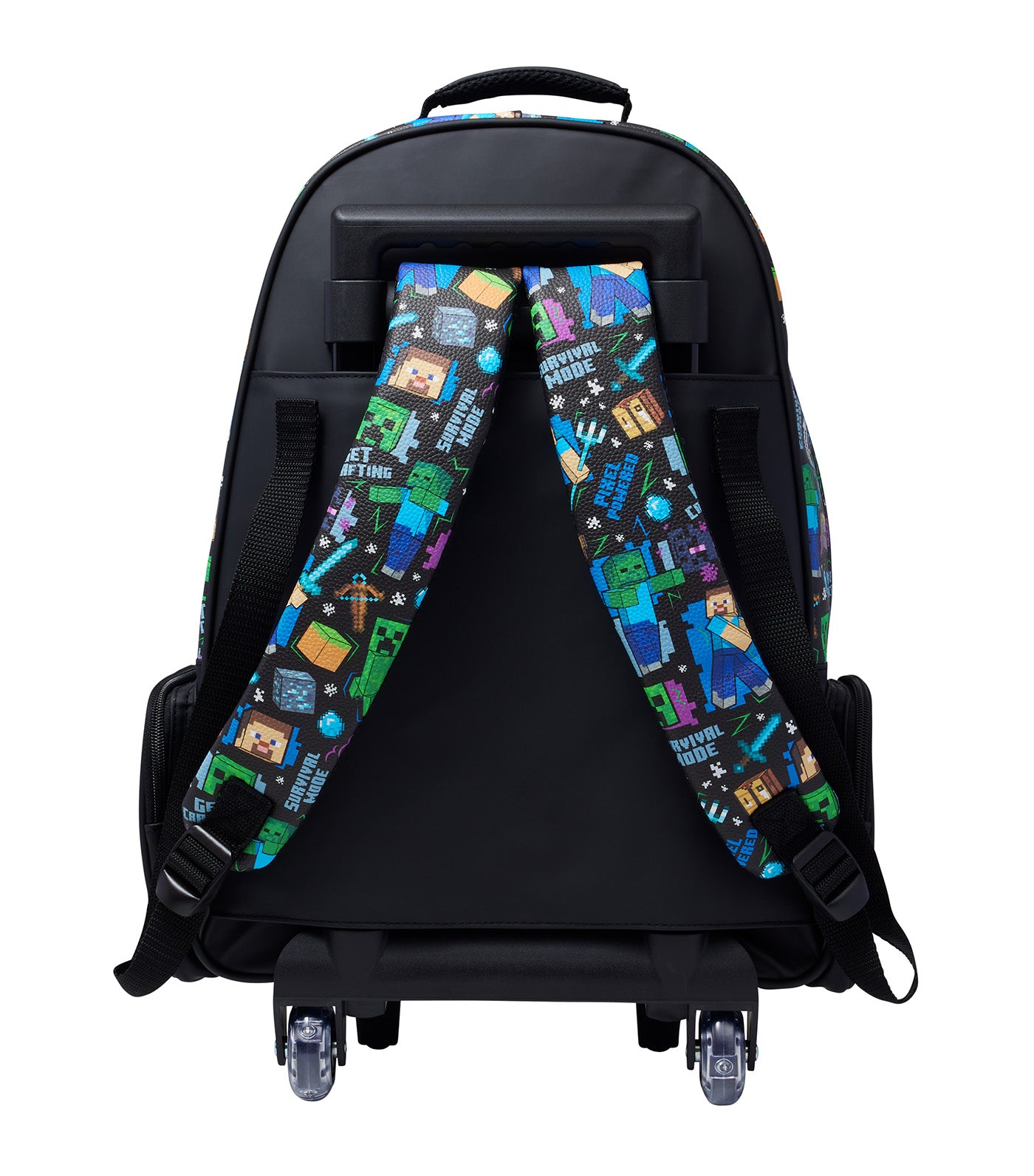 Minecraft Trolley Backpack with Light Up Wheels