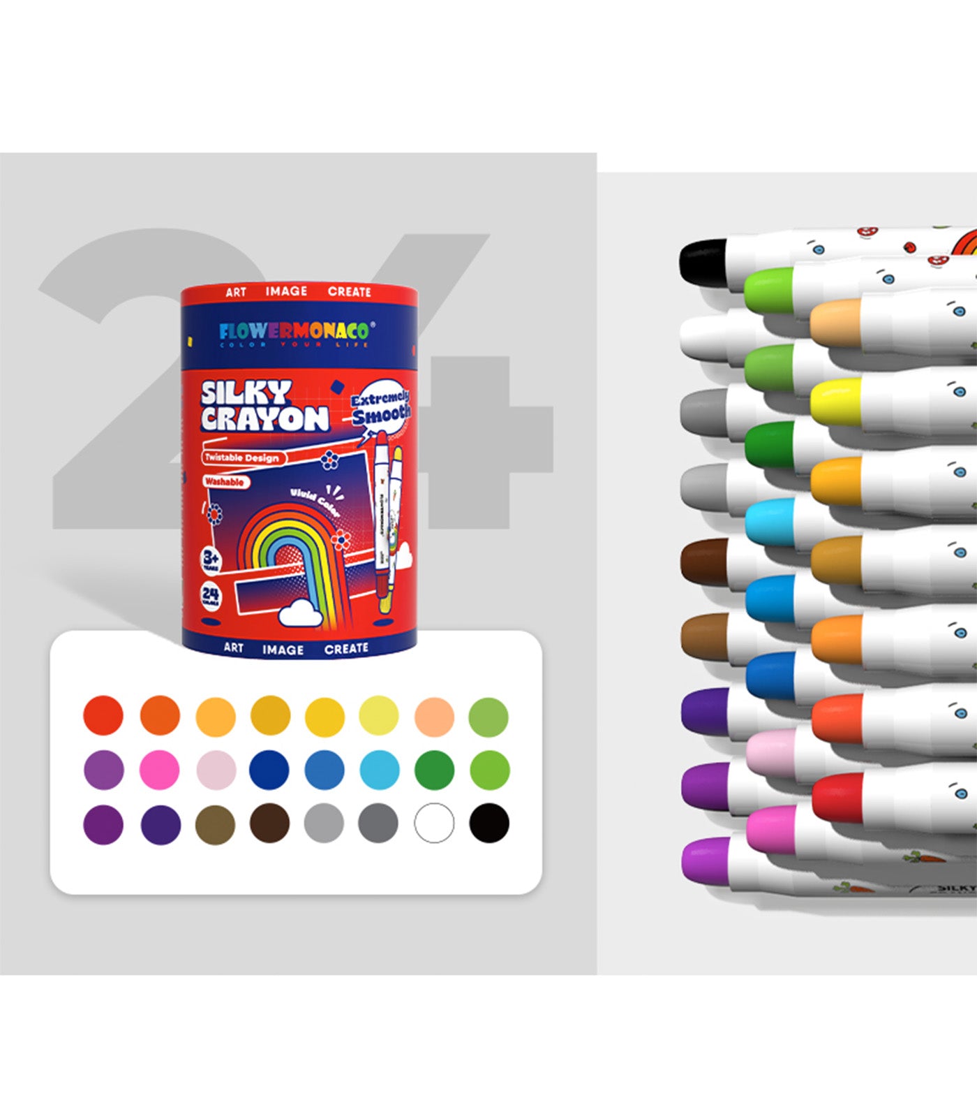 Silky Crayons (24 Colors)