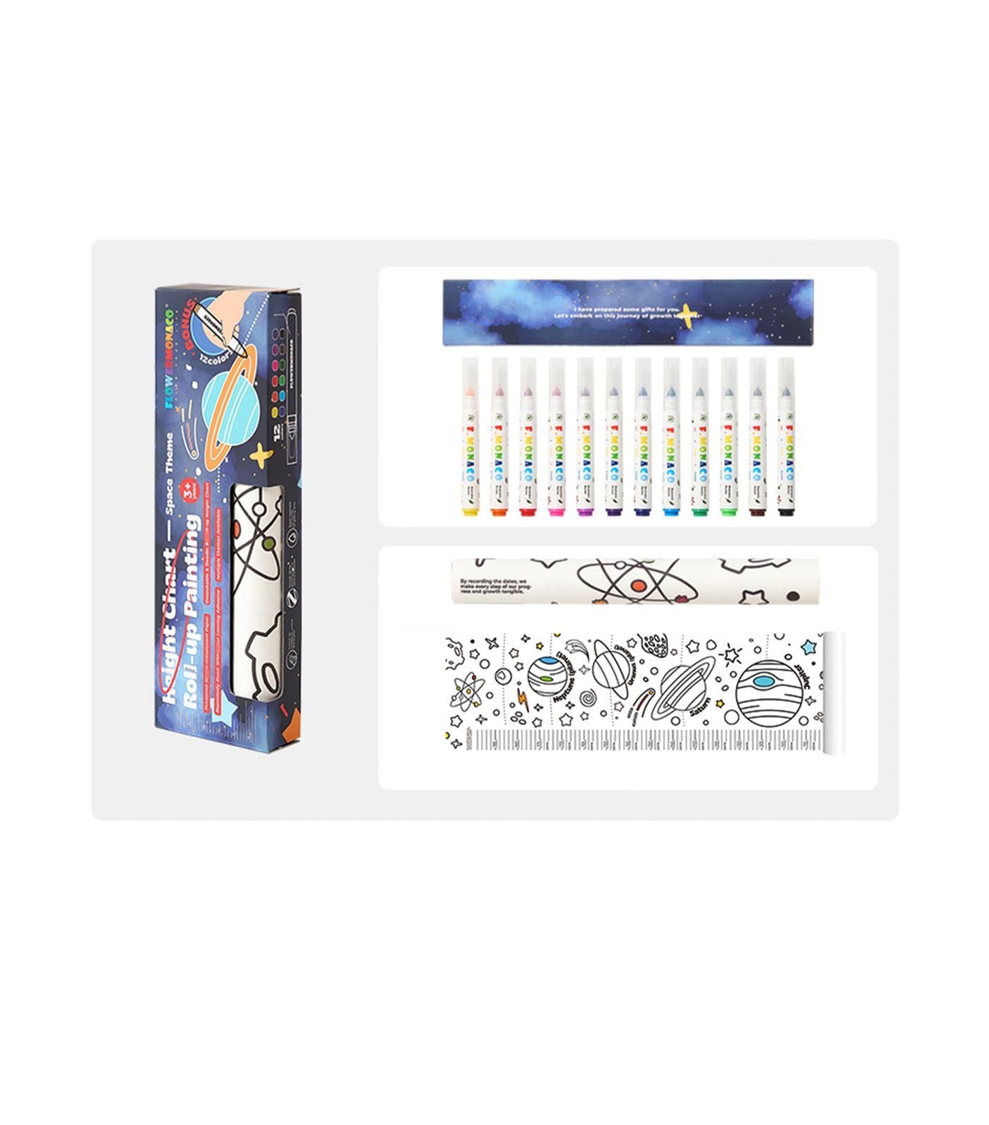 Height Chart Roll-Up Painting - Space