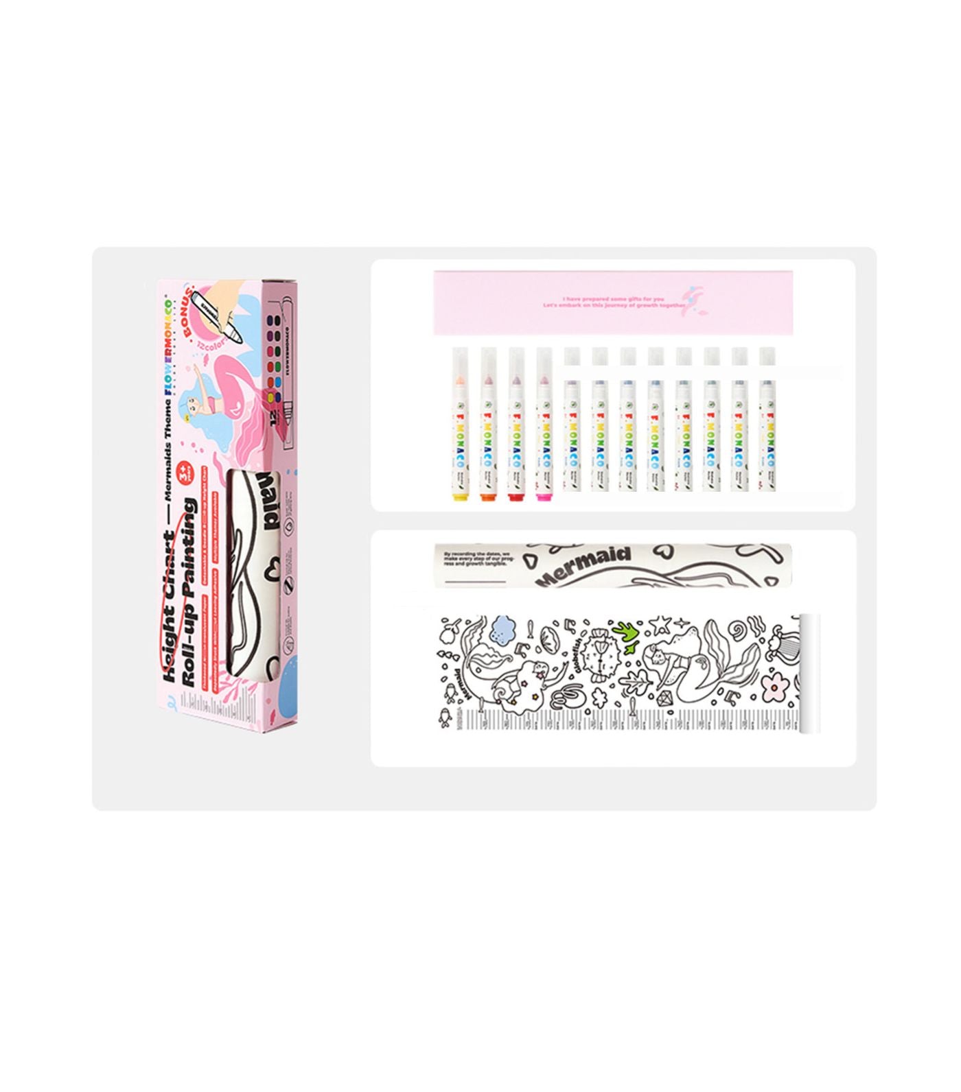 Height Chart Roll Up Painting - Mermaids