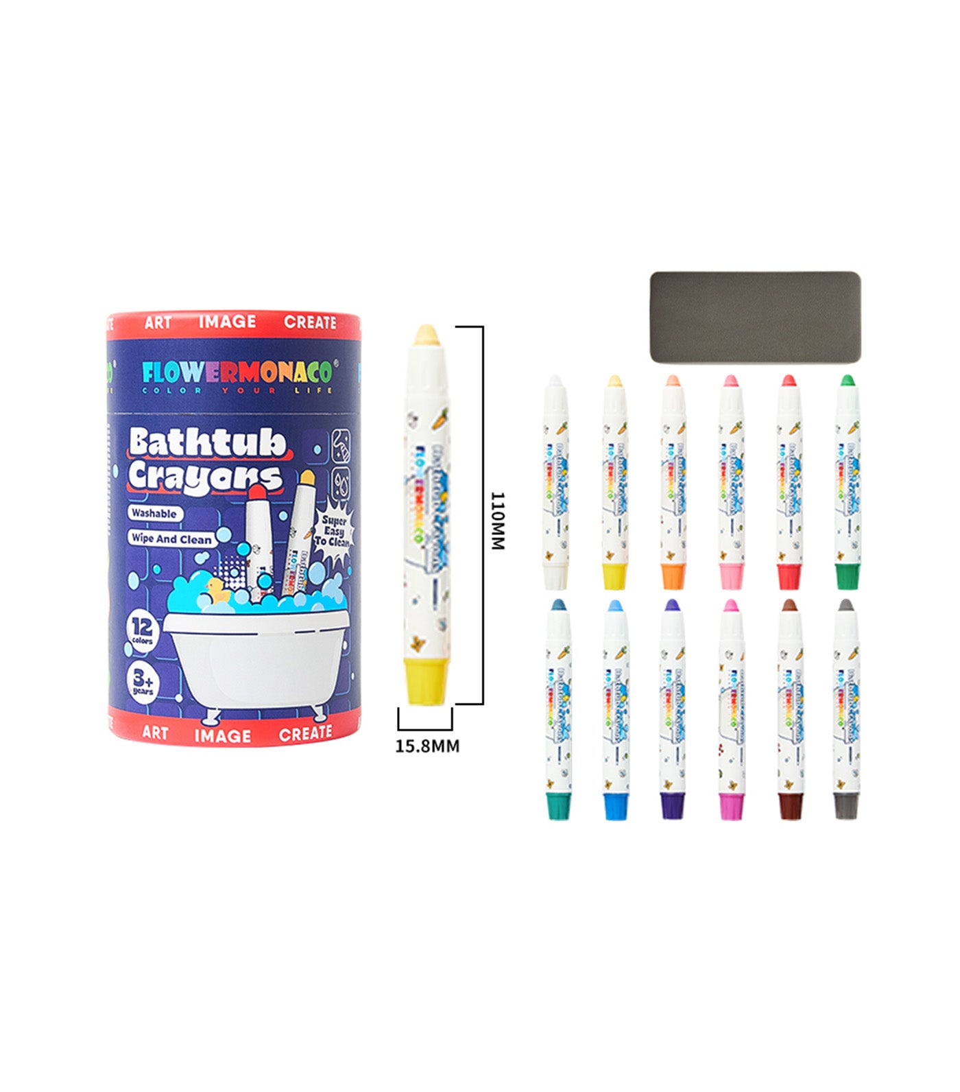 Bathtub Graffiti Crayons 2.0 (12 Colors)