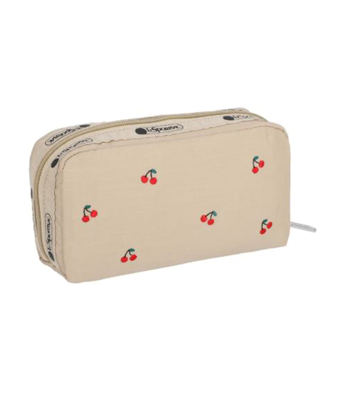 Rectangular Cosmetic Cherry Embroidery
