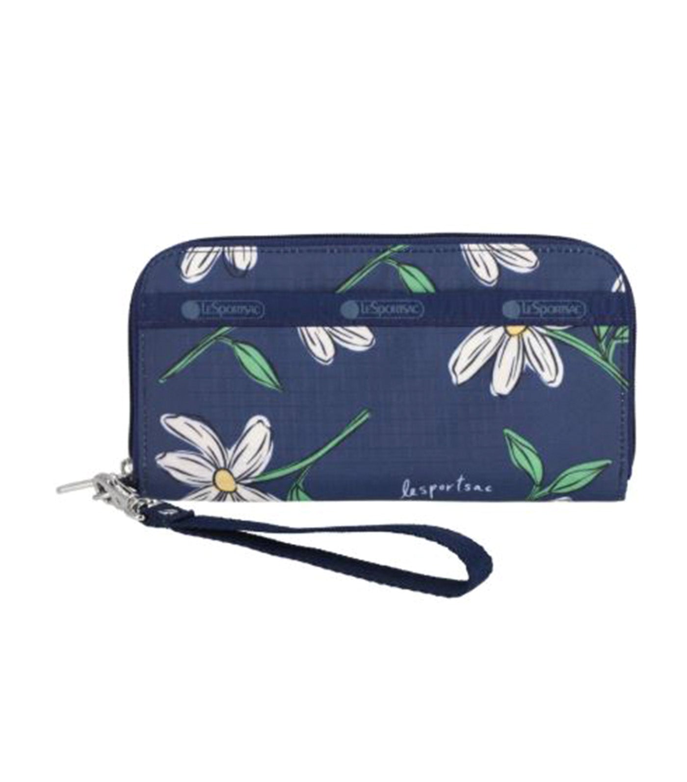 Tech Wallet Wristlet Floral Blooms Navy