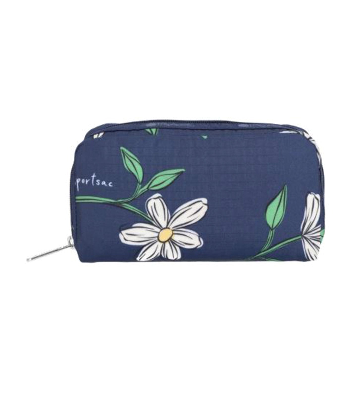 Rectangular Cosmetic Floral Blooms Navy