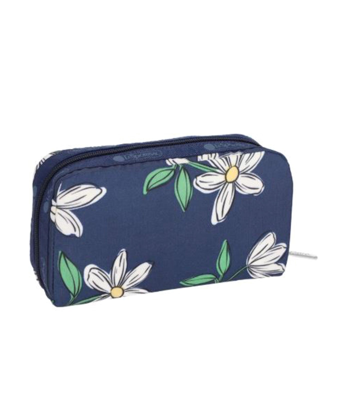 Rectangular Cosmetic Floral Blooms Navy