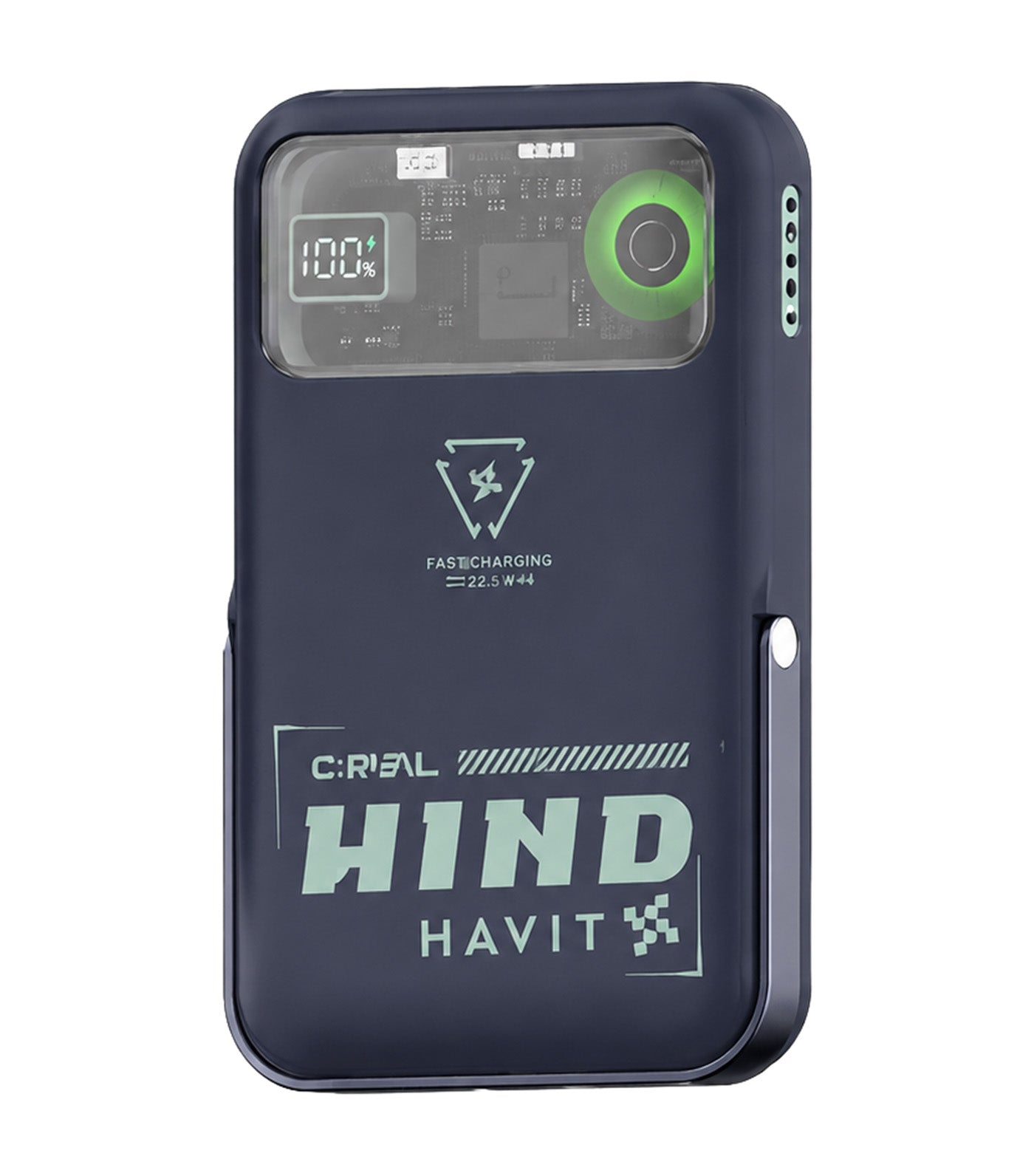 10,000mAh Power Bank with Cooling Fan & Holder Black/Green
