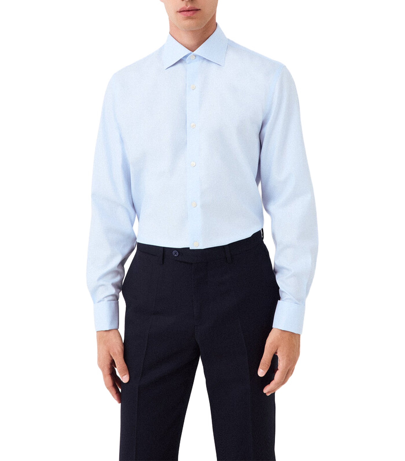 Plain Dress Shirt Non Iron + Stain Resistant Cuff Light Blue