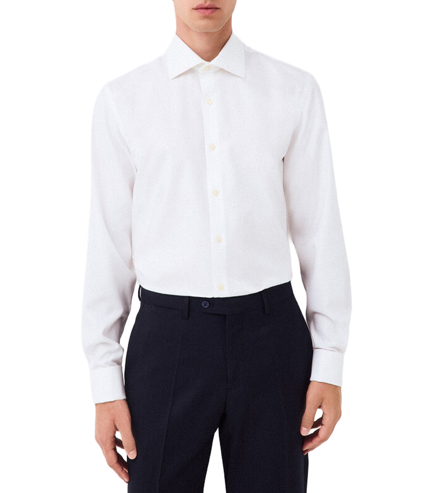 Plain Dress Shirt Non Iron + Stain Resistant Cuff White