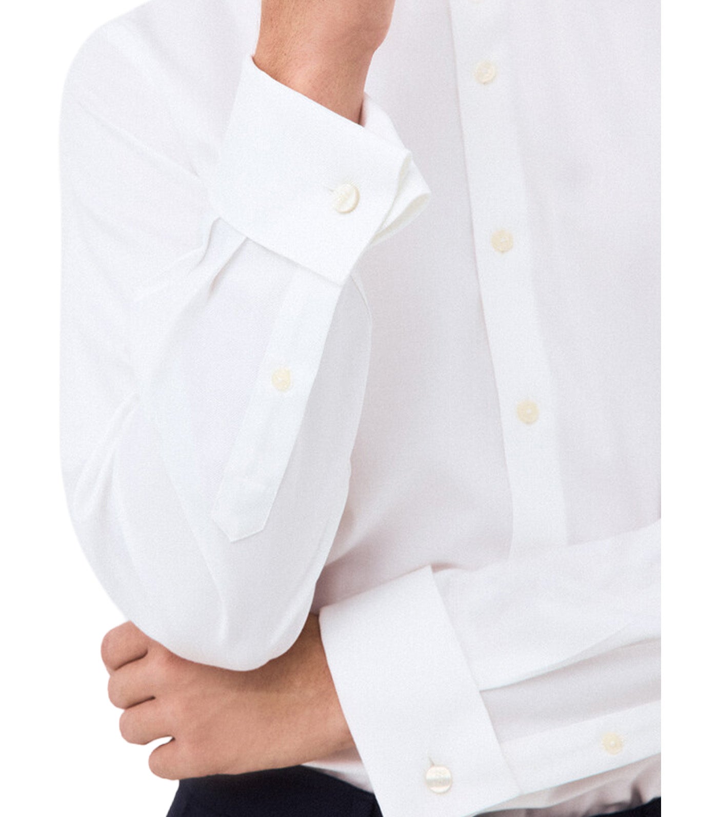 Plain Dress Shirt Non Iron + Stain Resistant Cuff White