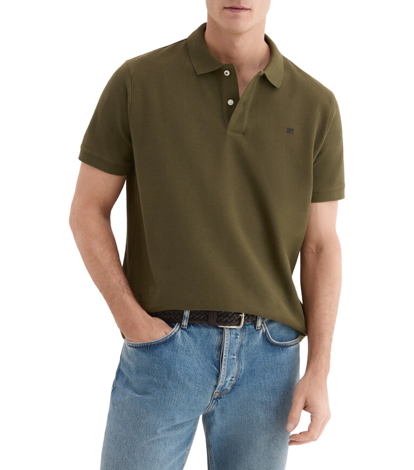 Basic Piqué Polo Shirt Green