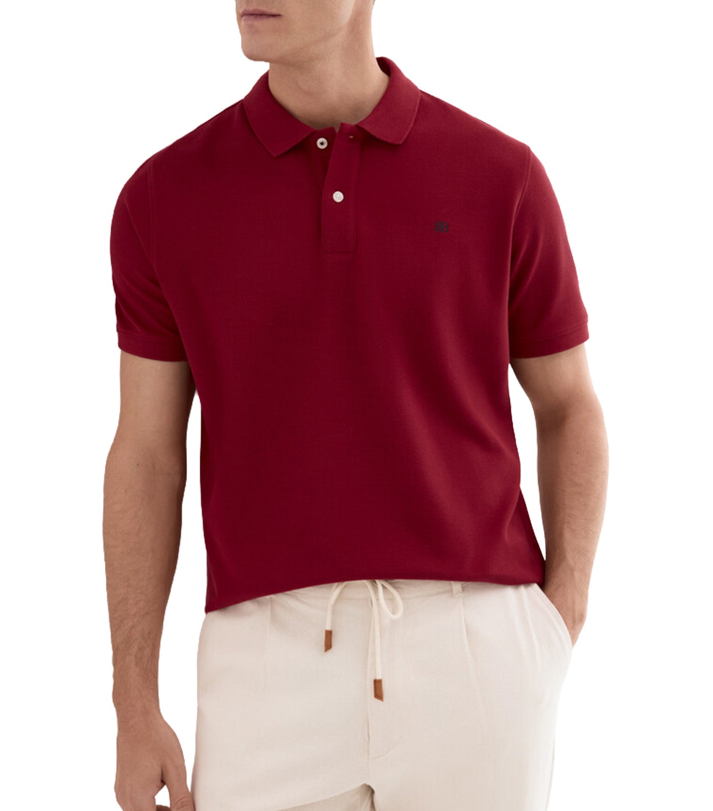 Basic Piqué Polo Shirt Red
