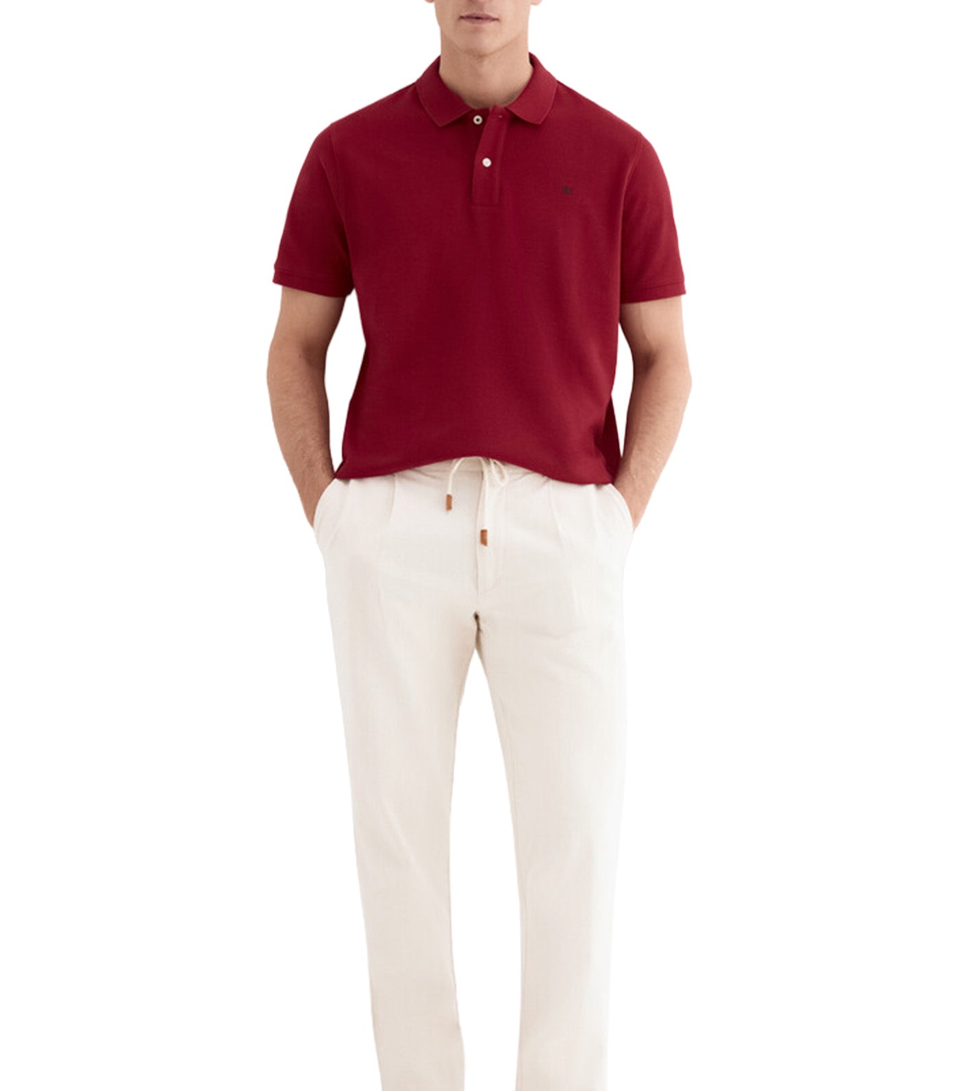 Basic Piqué Polo Shirt Red