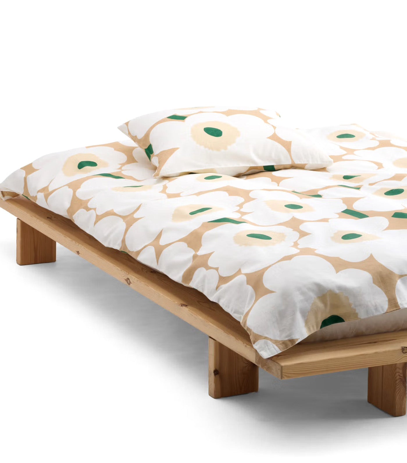 Unikko Pillow Case Sand/Off White/Hay/Emerald